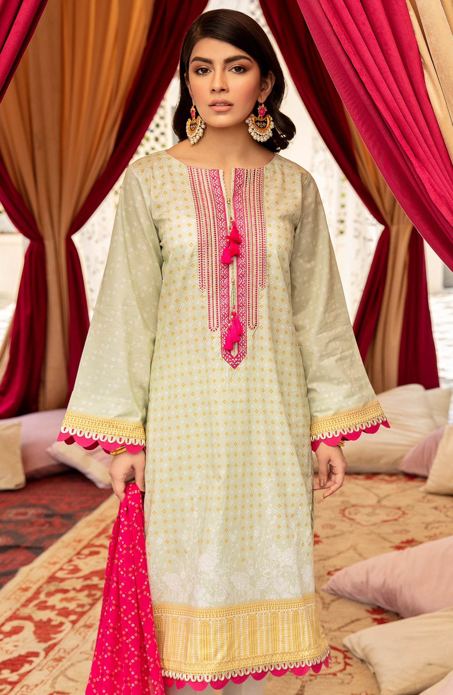 Unstitched 3 Piece Embroidered Lawn Suit