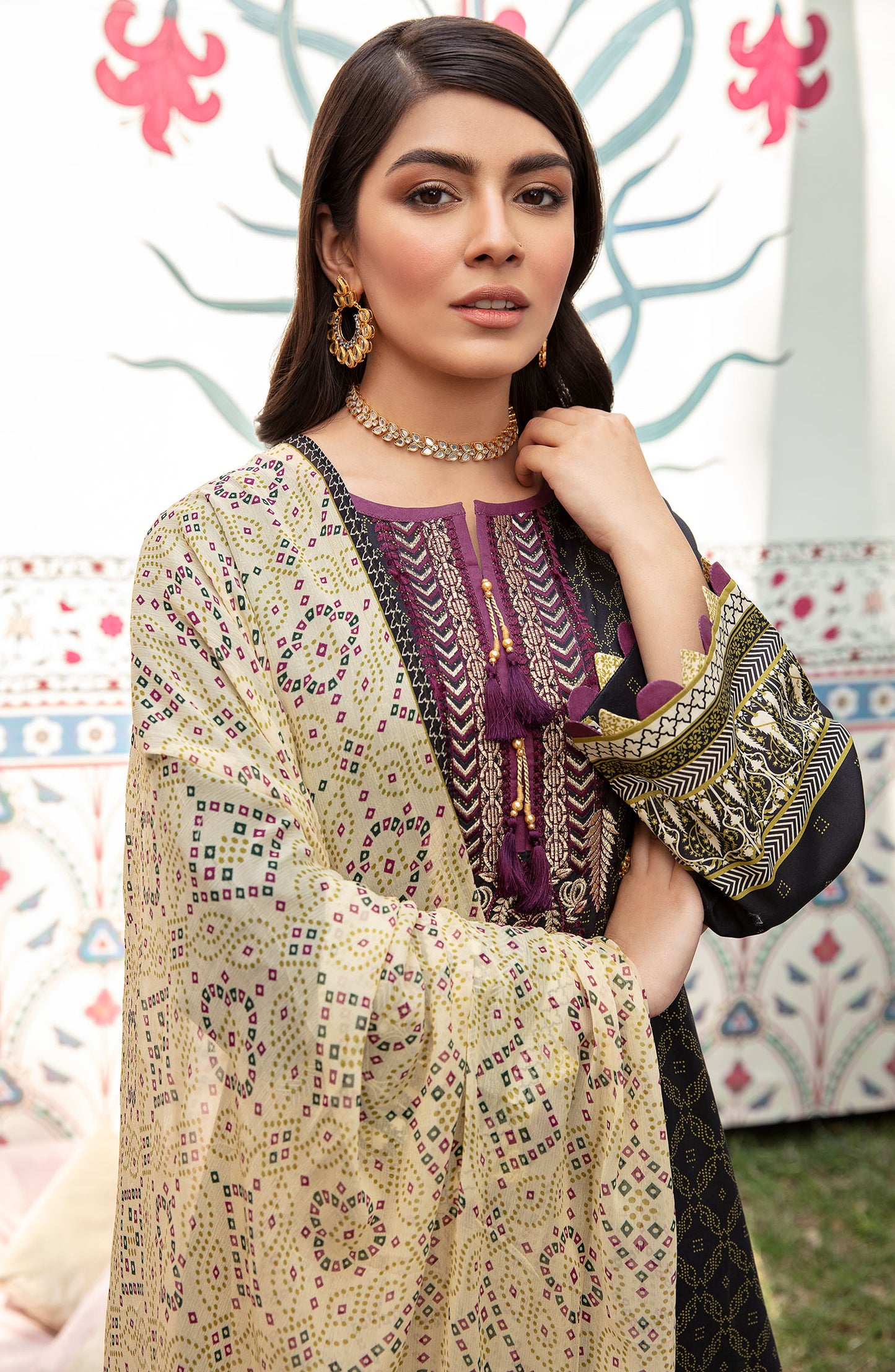 Unstitched 3 Piece Embroidered Lawn Suit