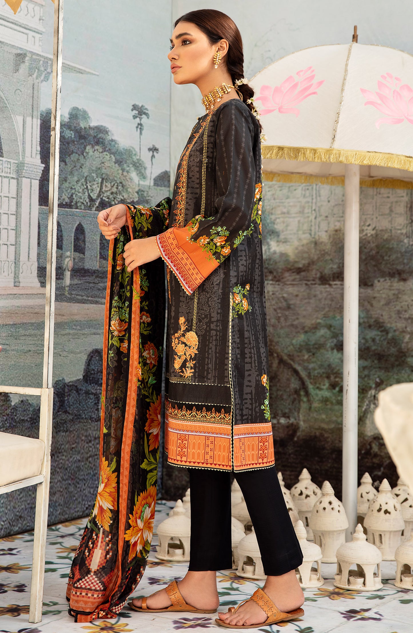 Unstitched 3 Piece Embroidered Lawn Suit