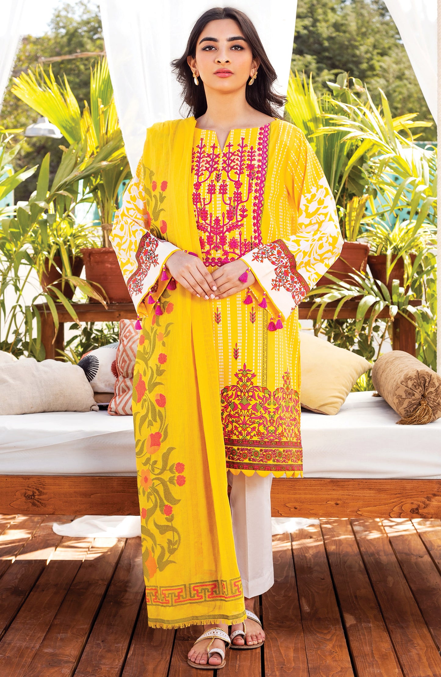 Unstitched 3 Piece Embroidered Lawn Suit