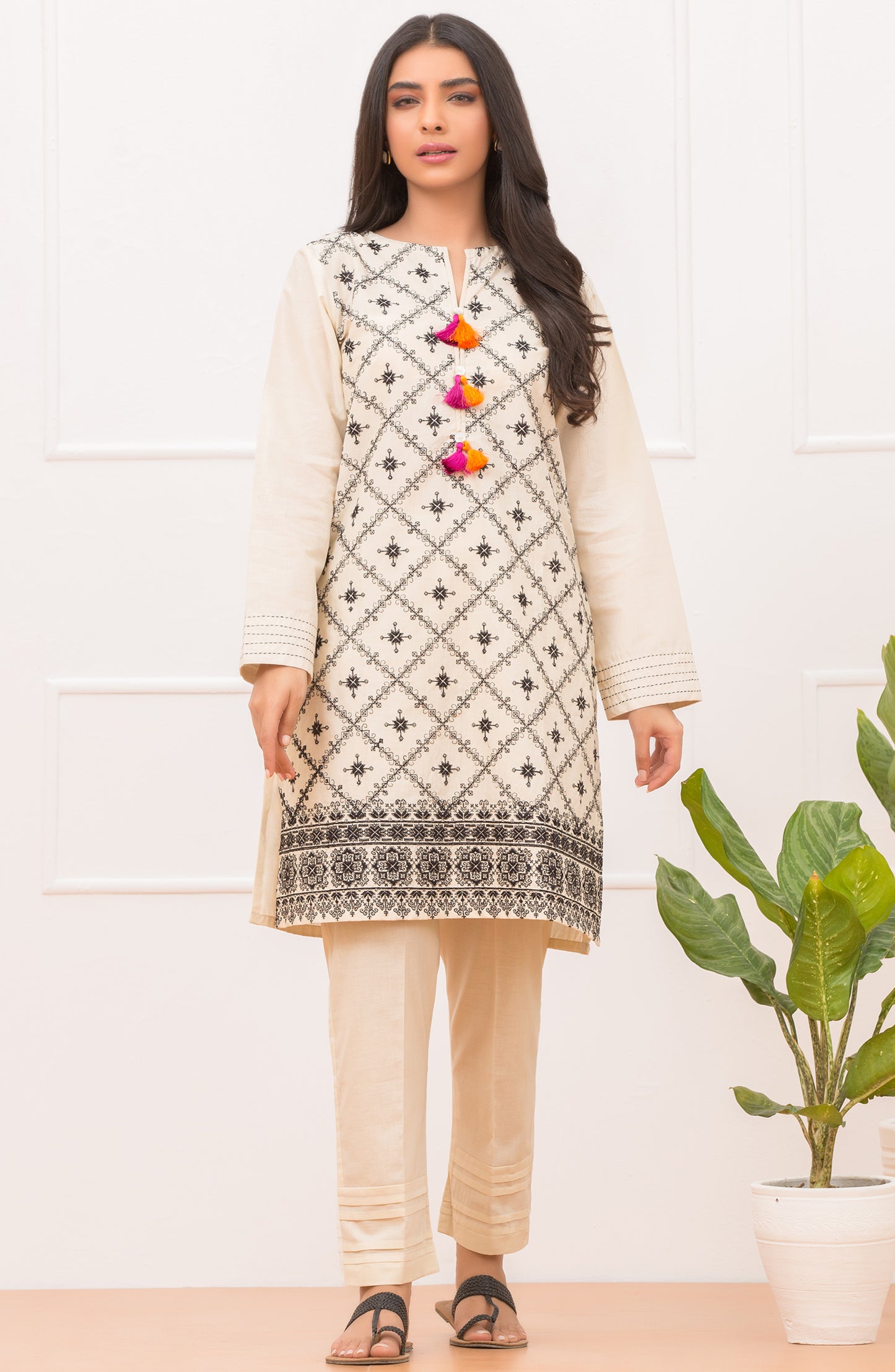 Stitched 2 Piece Embroidered Lawn Shirt Trouser