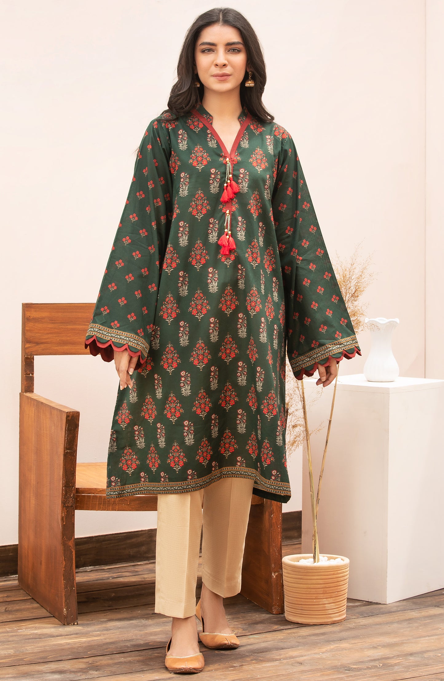 Unstitched 1 Piece Printed Lawn Shirt