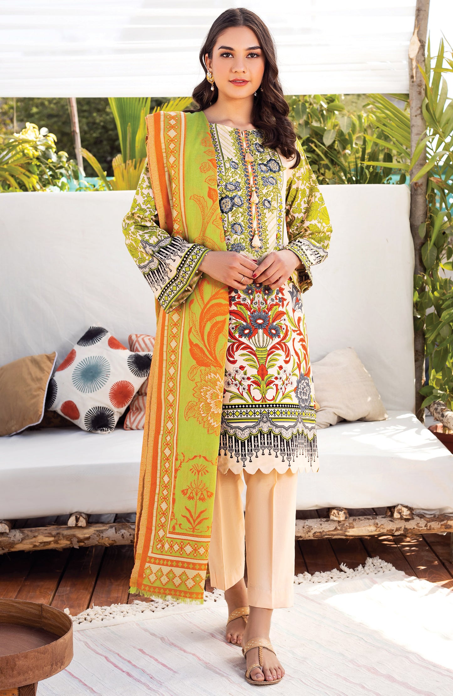 Unstitched 3 Piece Embroidered Lawn Suit