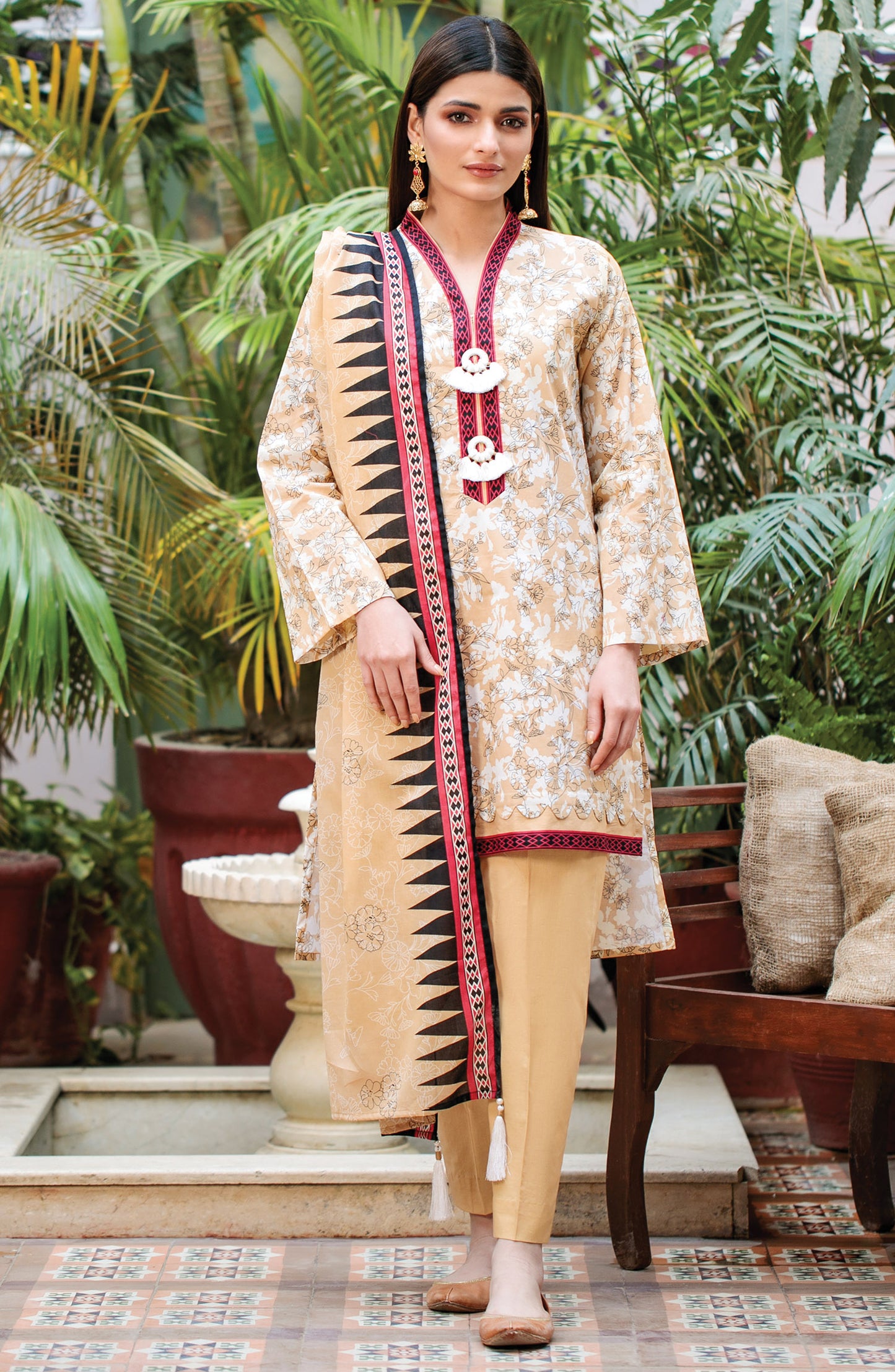 Unstitched 3 Piece Printed Lawn Suit