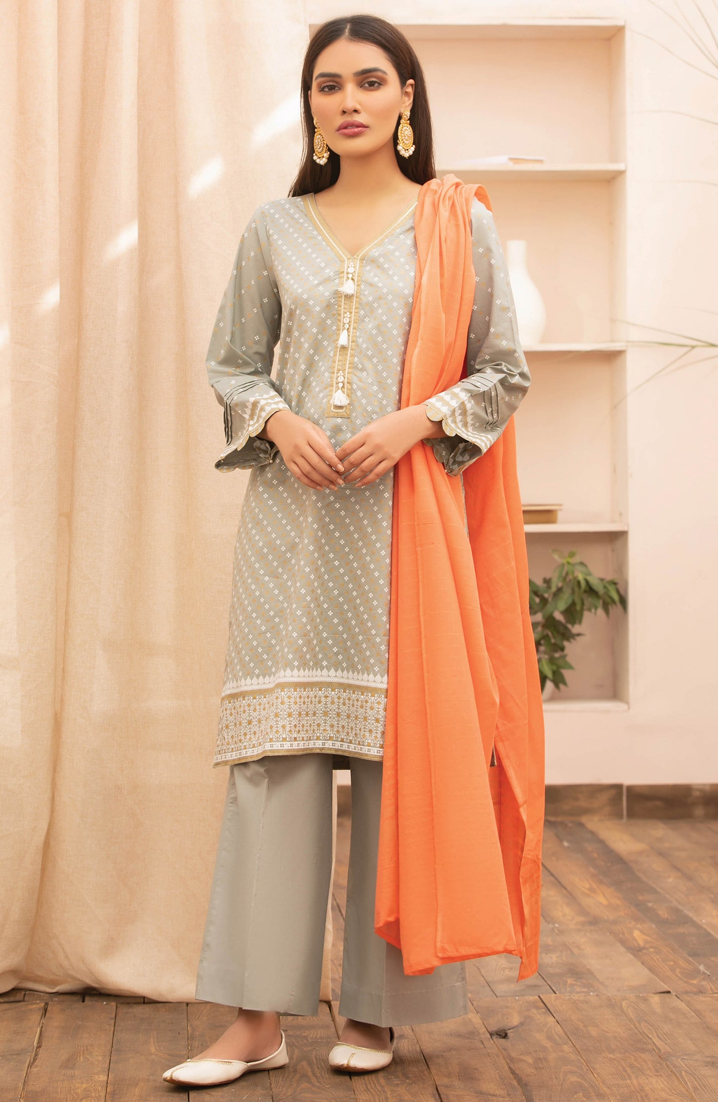 Unstitched 3 Piece Printed Lawn Suit