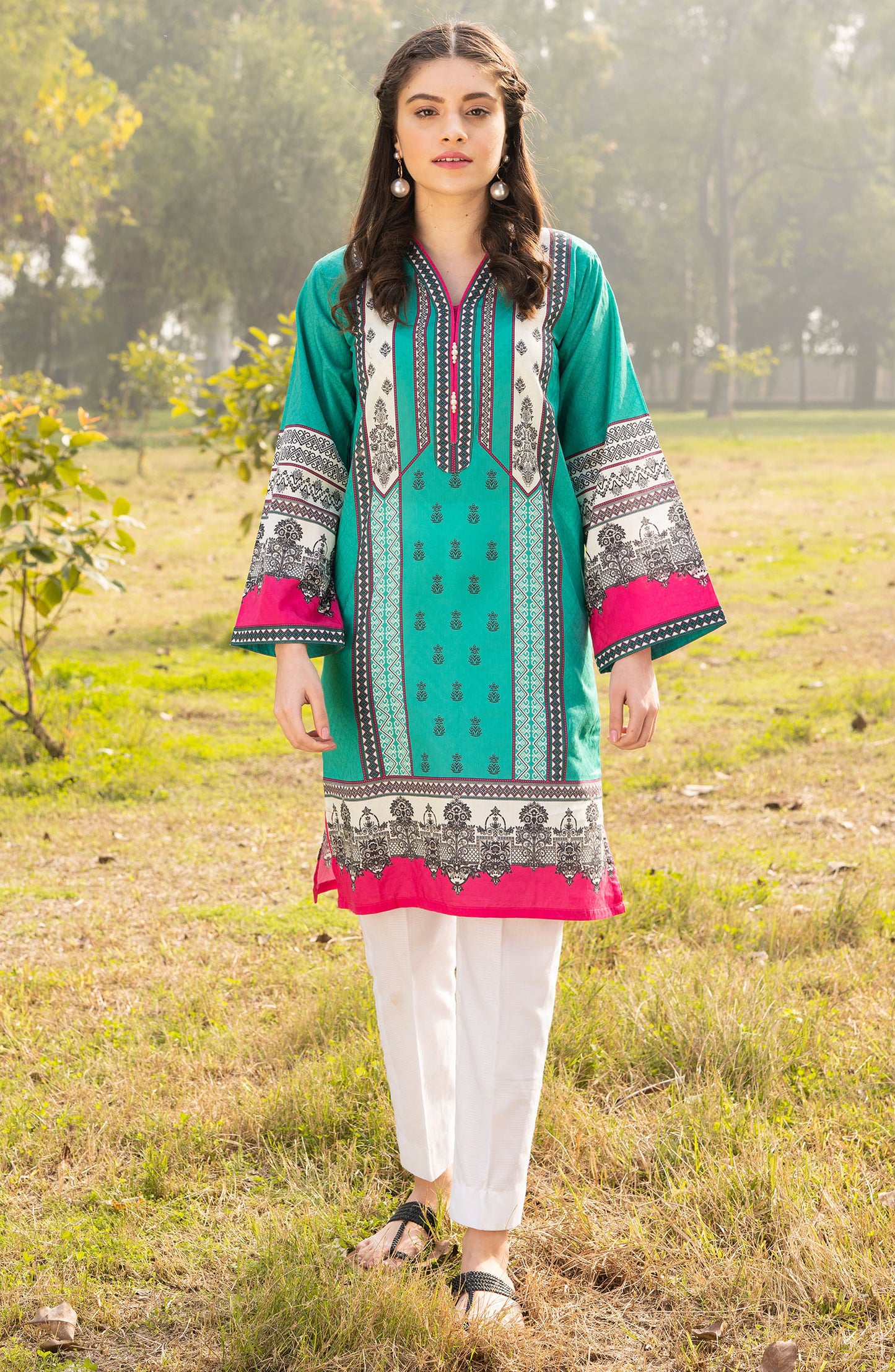 Stitched 1 Piece Printed Jacquard Shirt
