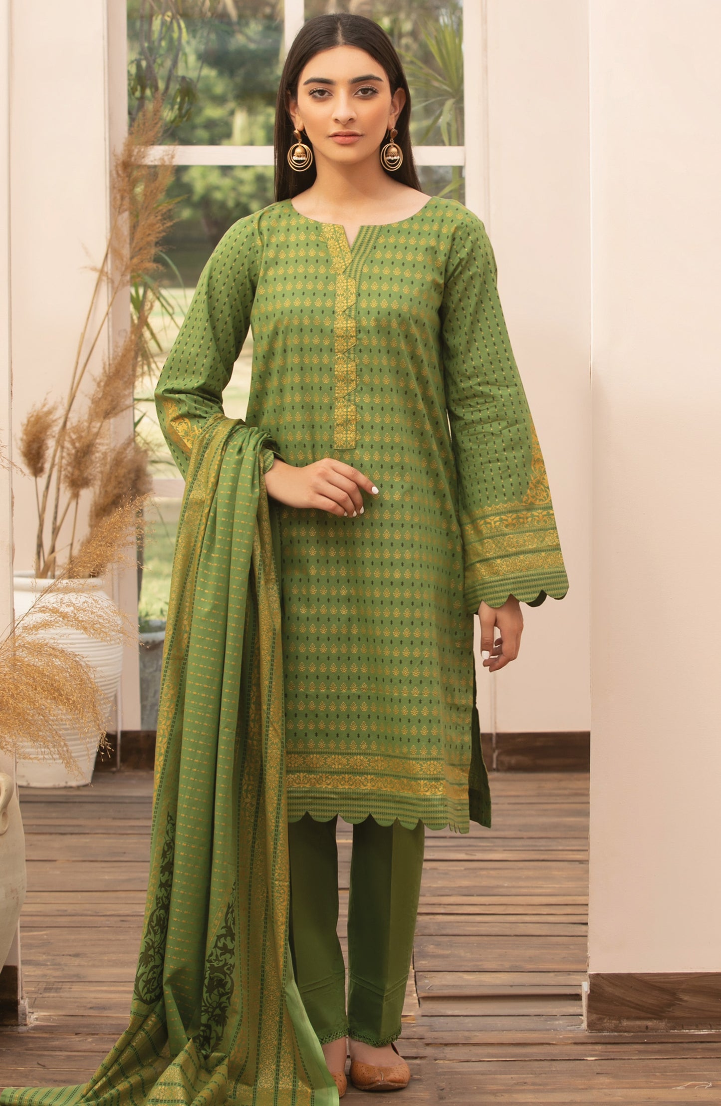 Unstitched 3 Piece Printed Lawn Suit