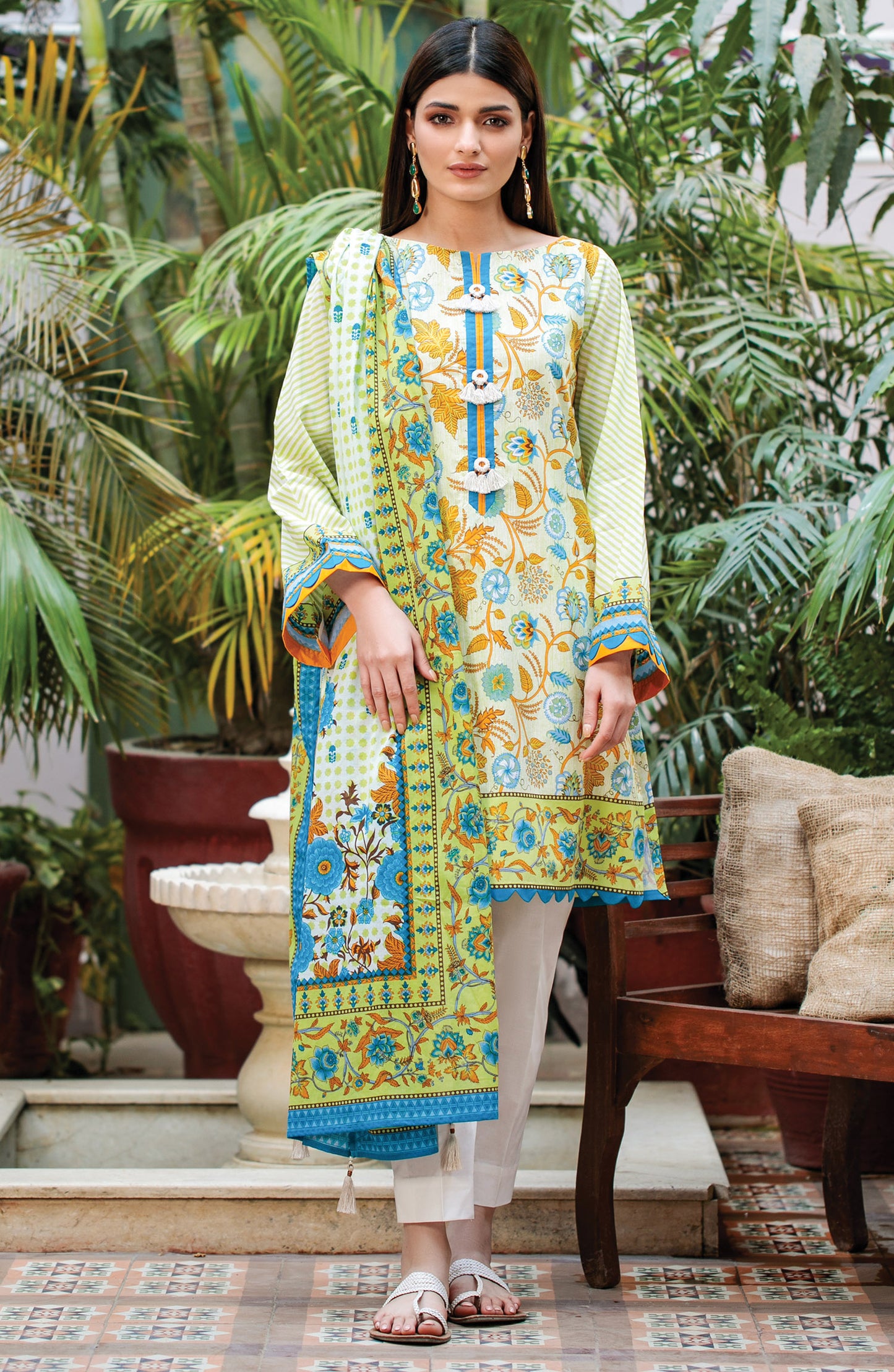 Unstitched 3 Piece Printed Lawn Suit