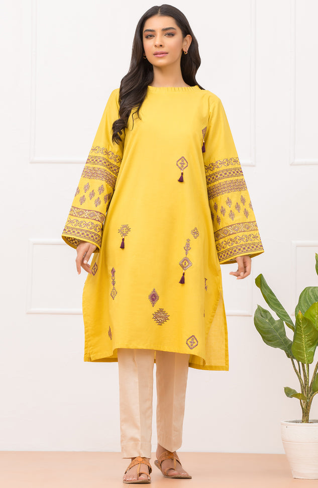 Stitched 1 Piece Embroidered Cambric  Shirt