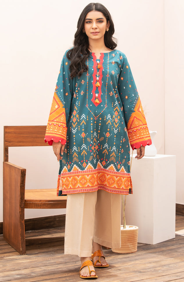 Unstitched 1 Piece Printed Lawn Shirt