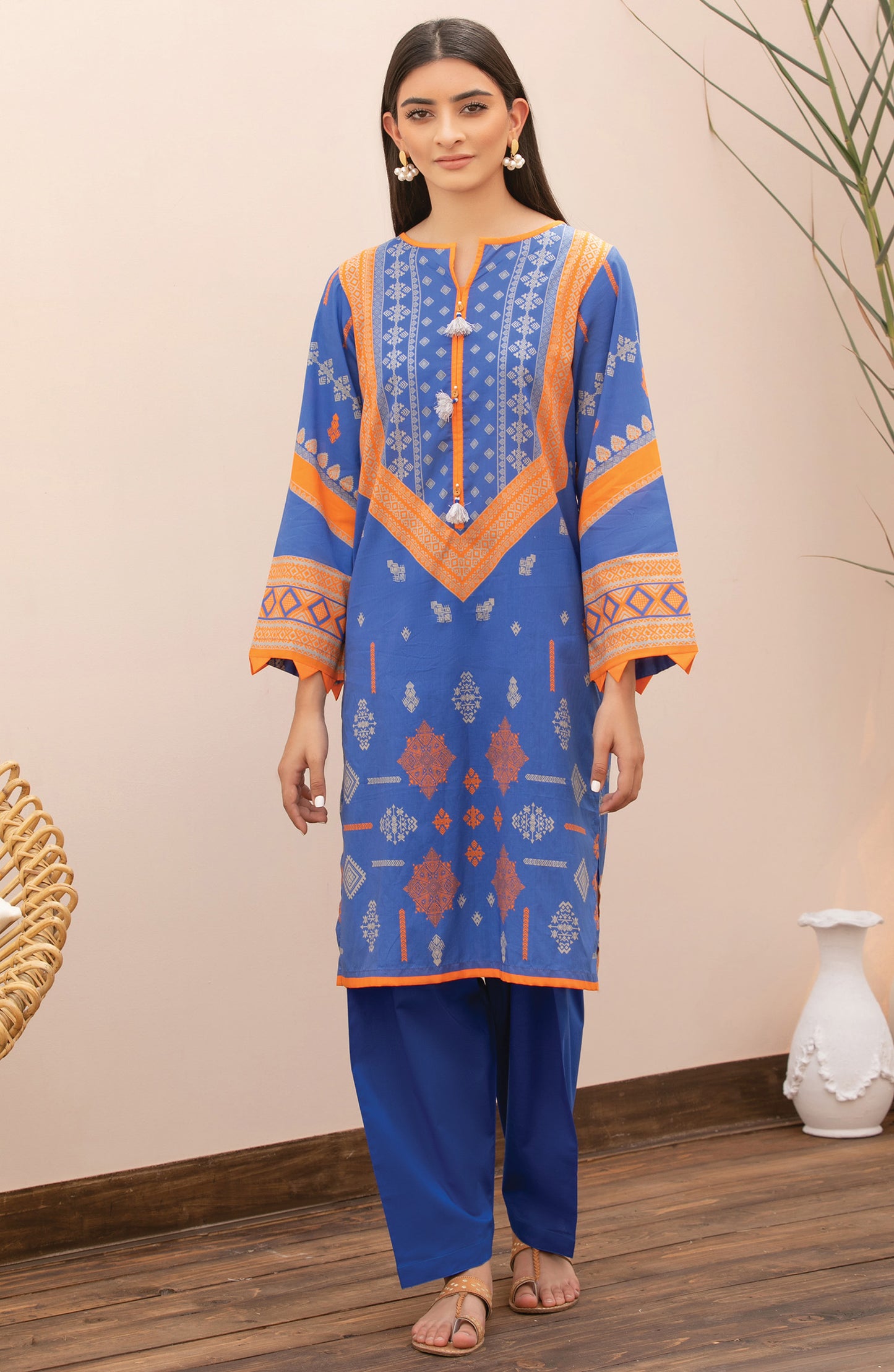 Unstitched 2 Piece Printed Lawn Shirt Trouser