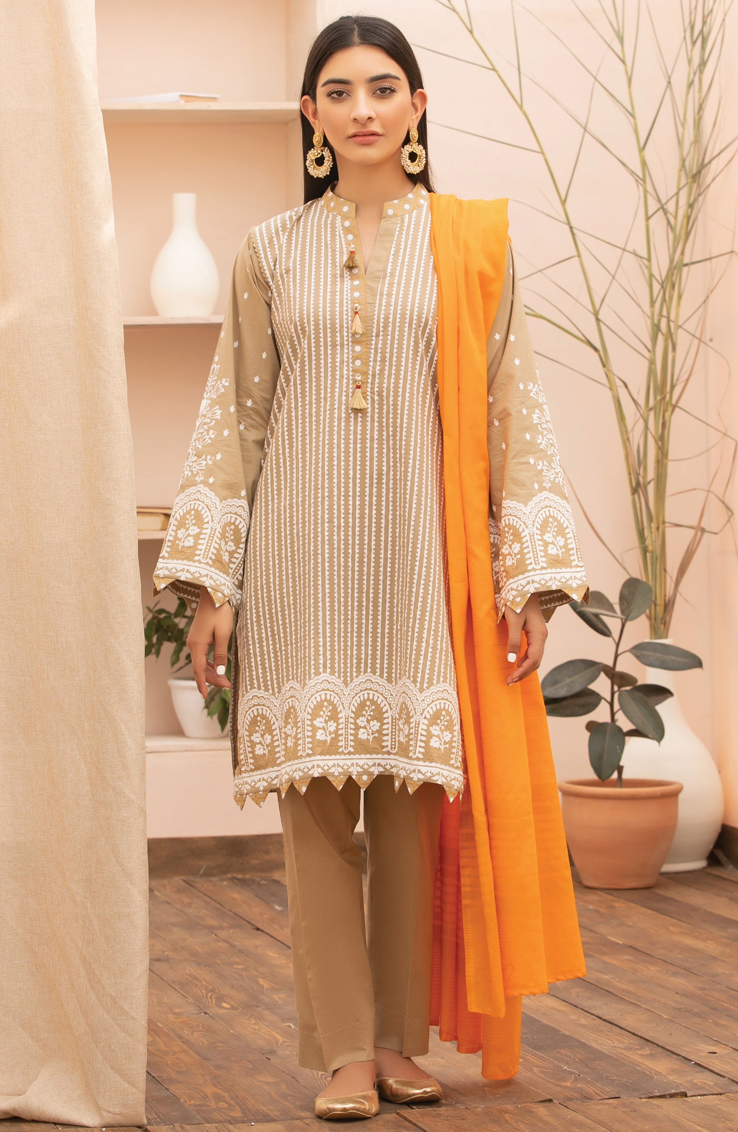 Unstitched 3 Piece Printed Lawn Suit