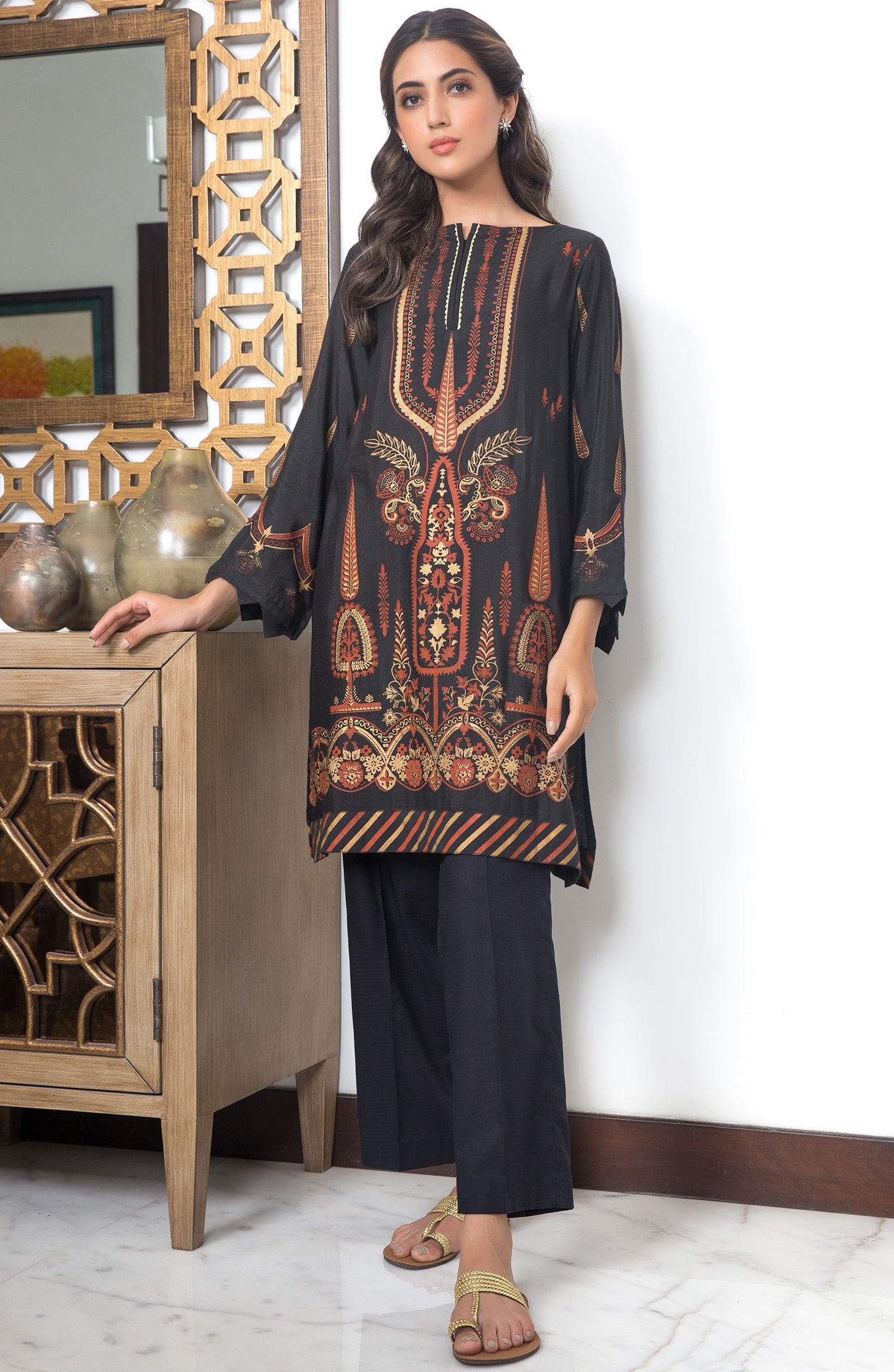 Stitched 1 Piece Paste Printed Cotton Net Shirt