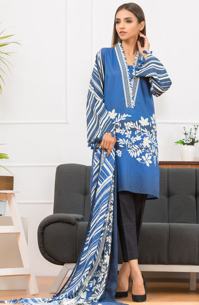 Unstitched 2 Piece Printed Lawn Shirt Dupatta