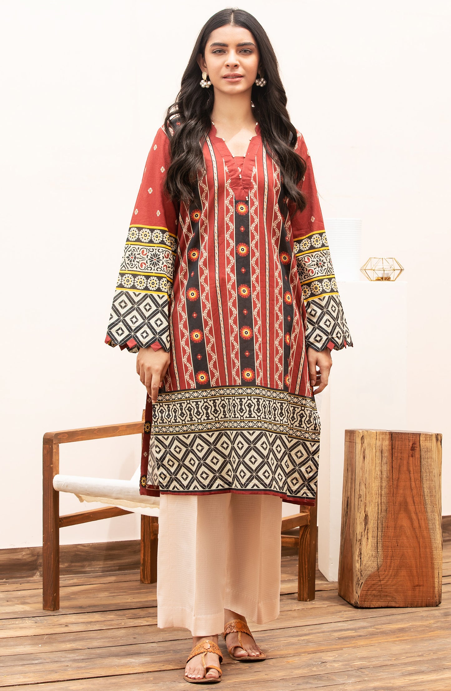 Unstitched 1 Piece Printed Lawn Shirt