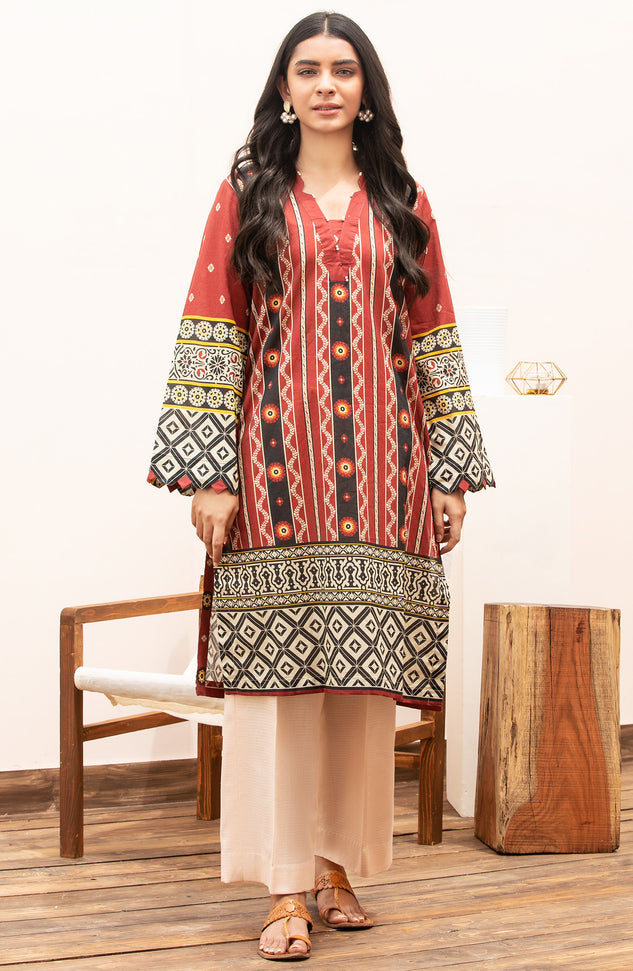 Unstitched 1 Piece Printed Lawn Shirt