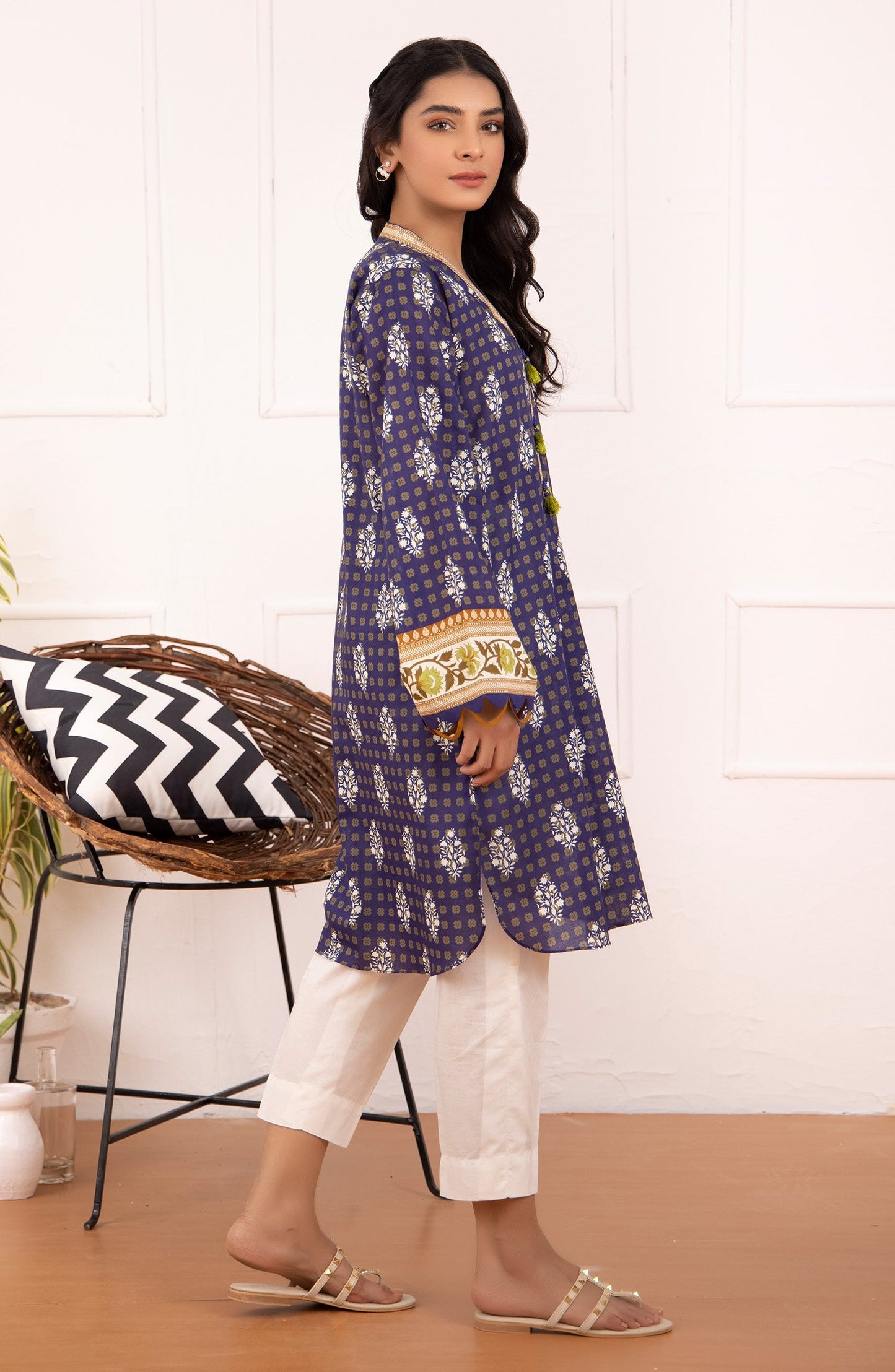 Stitched 1 Piece Printed Cambric Shirt