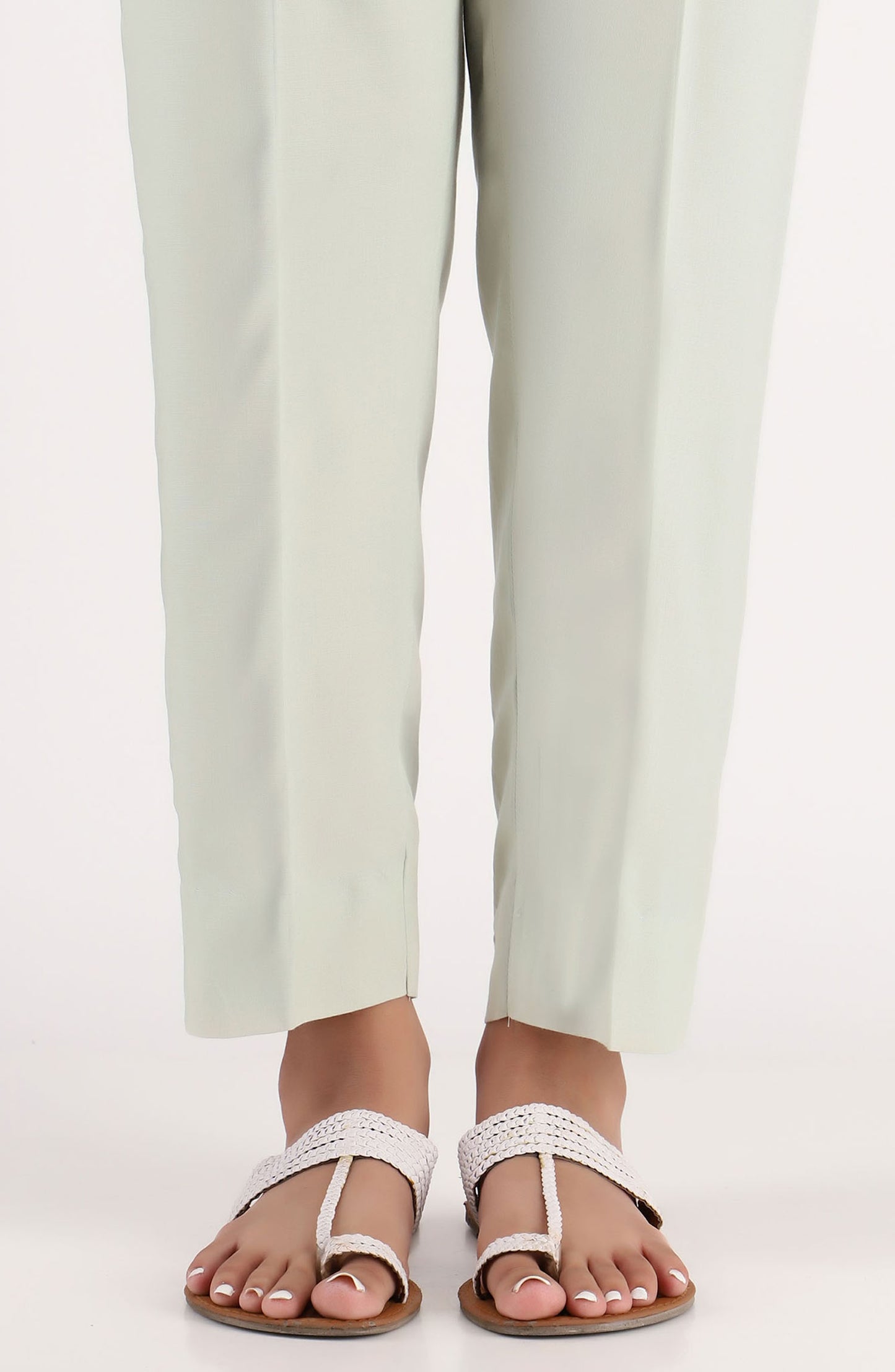 Stitched Basic Pants- Light Green