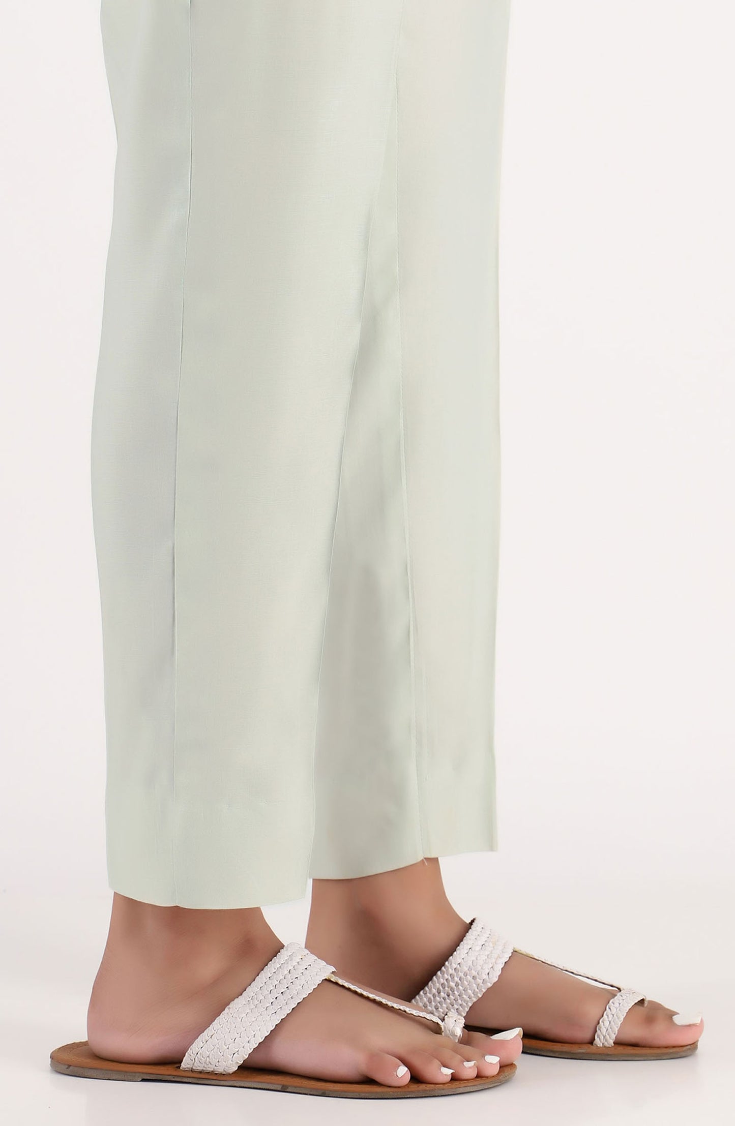 Stitched Basic Pants- Light Green