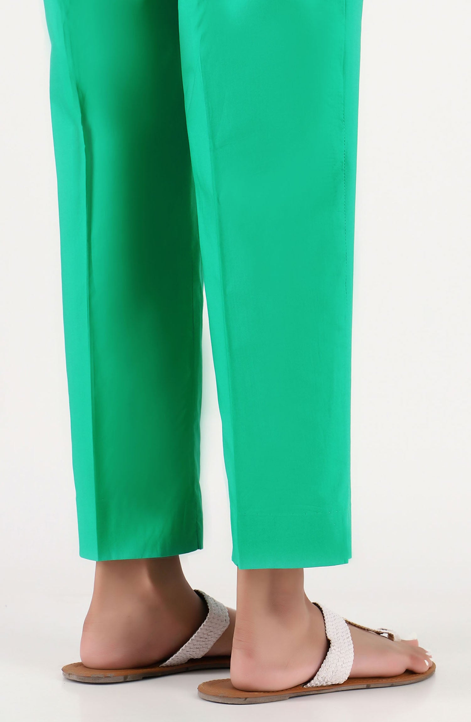 Stitched Basic Cambric Pants- Green