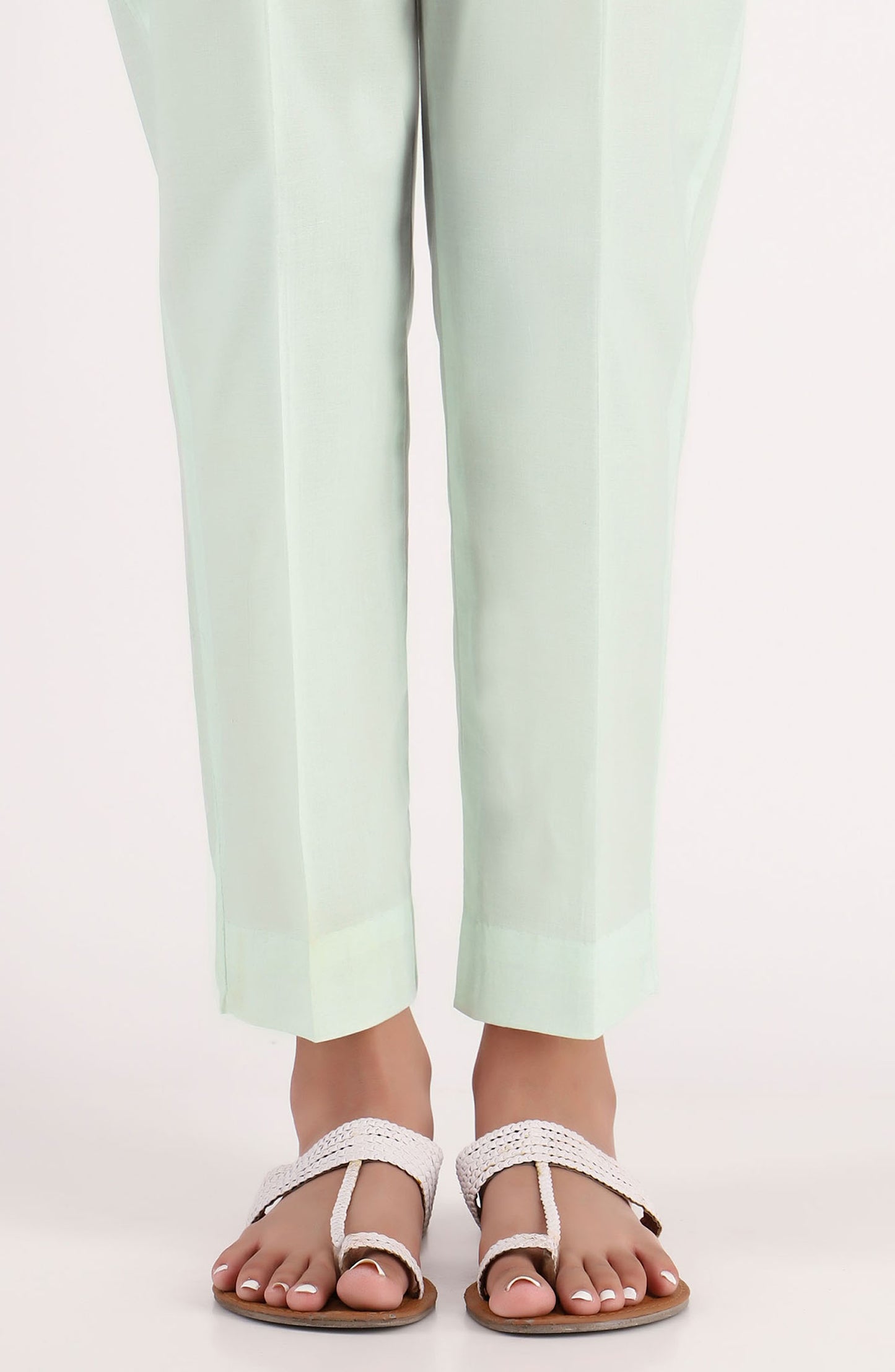 Stitched Basic Cambric Pants- Green
