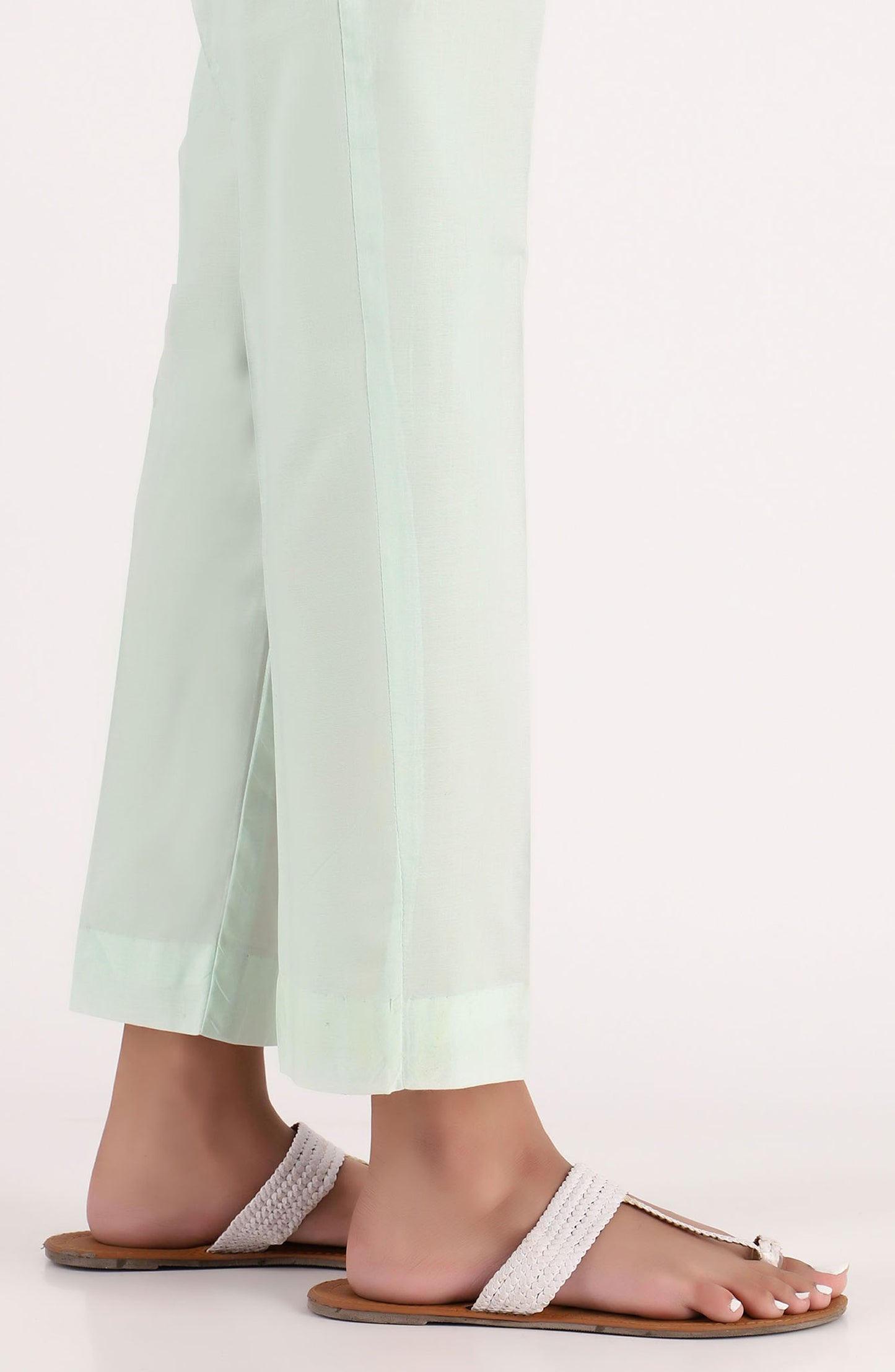 Stitched Basic Cambric Pants- Green