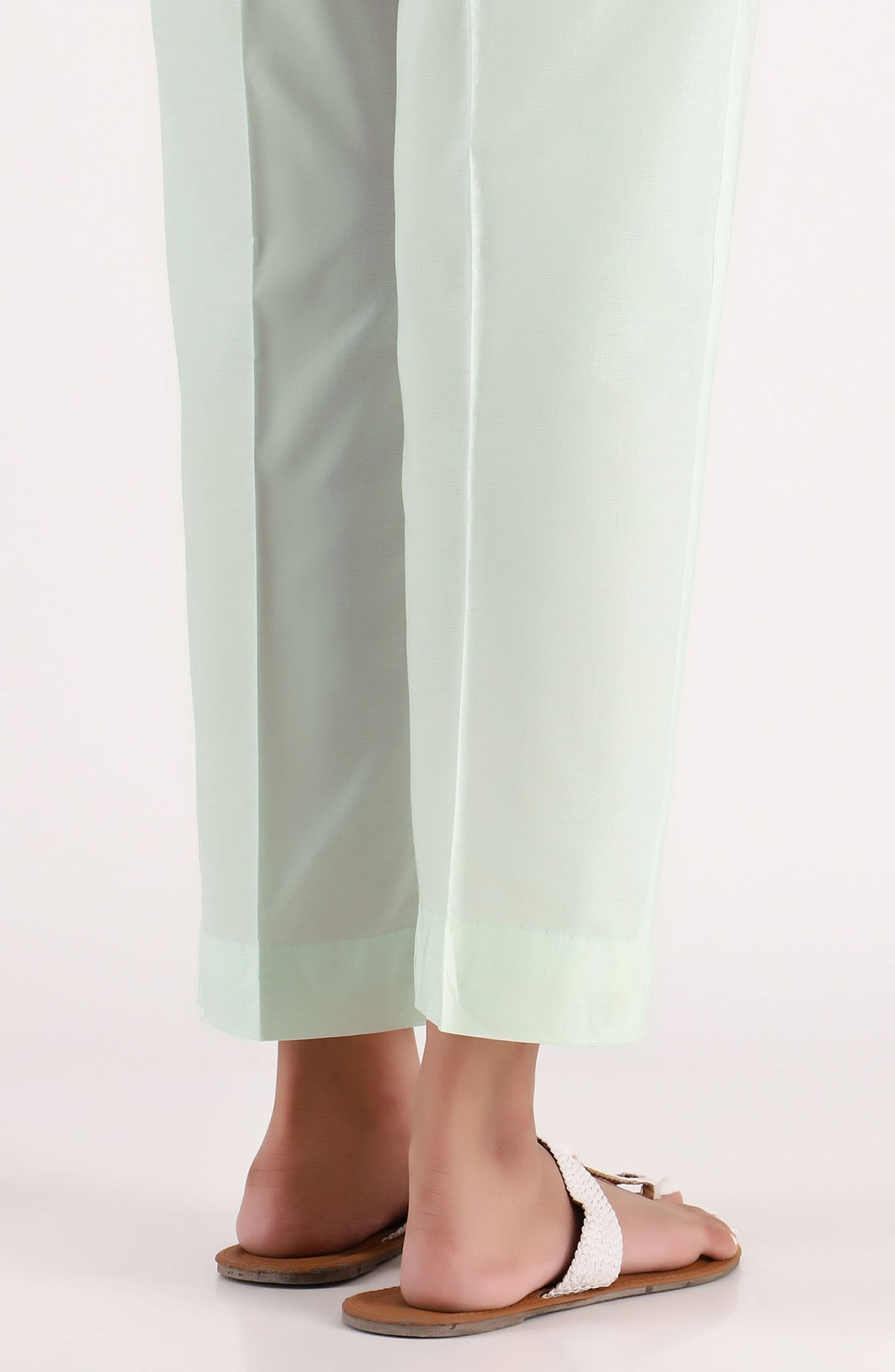 Stitched Basic Cambric Pants- Green