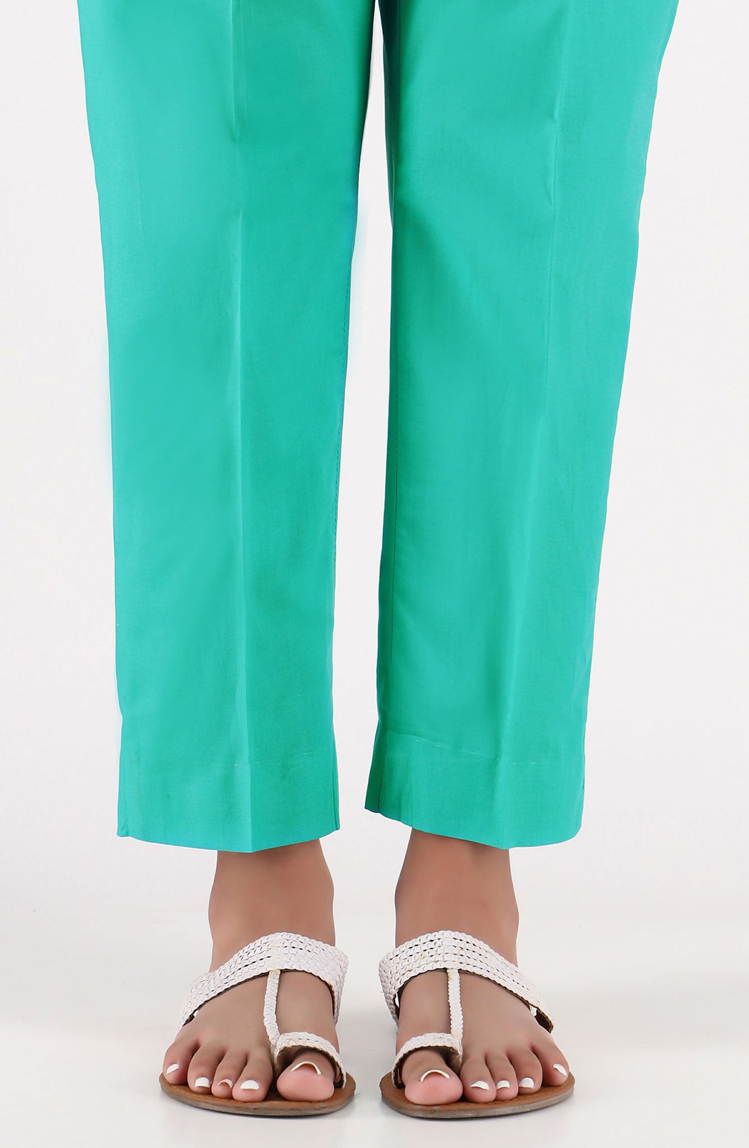 Stitched Basic Cambric Pants- Teal