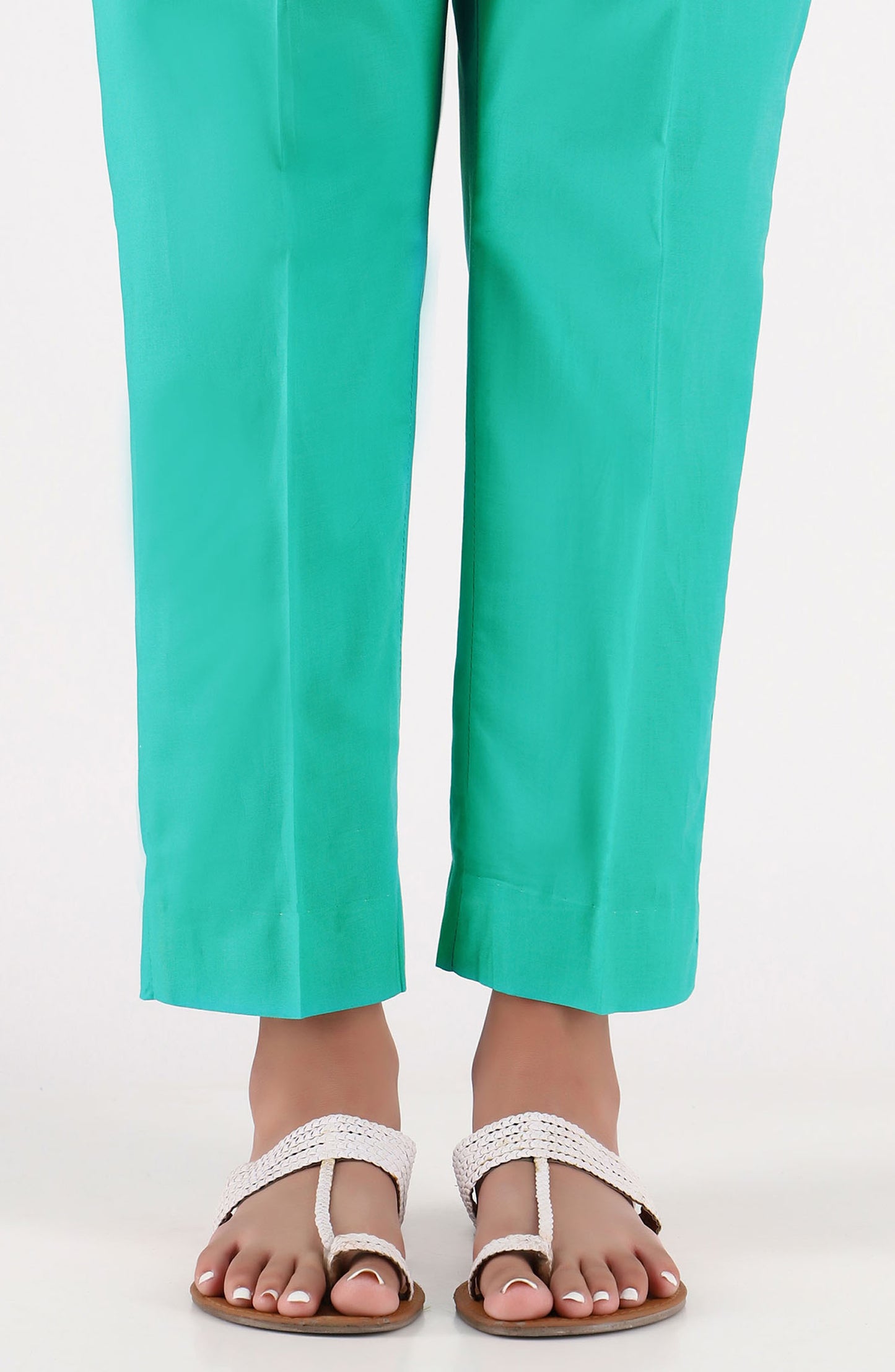 Stitched Basic Cambric Pants- Teal