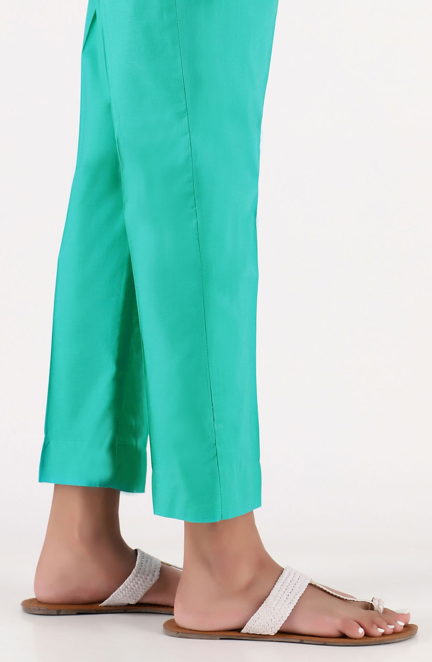 Stitched Basic Cambric Pants- Teal