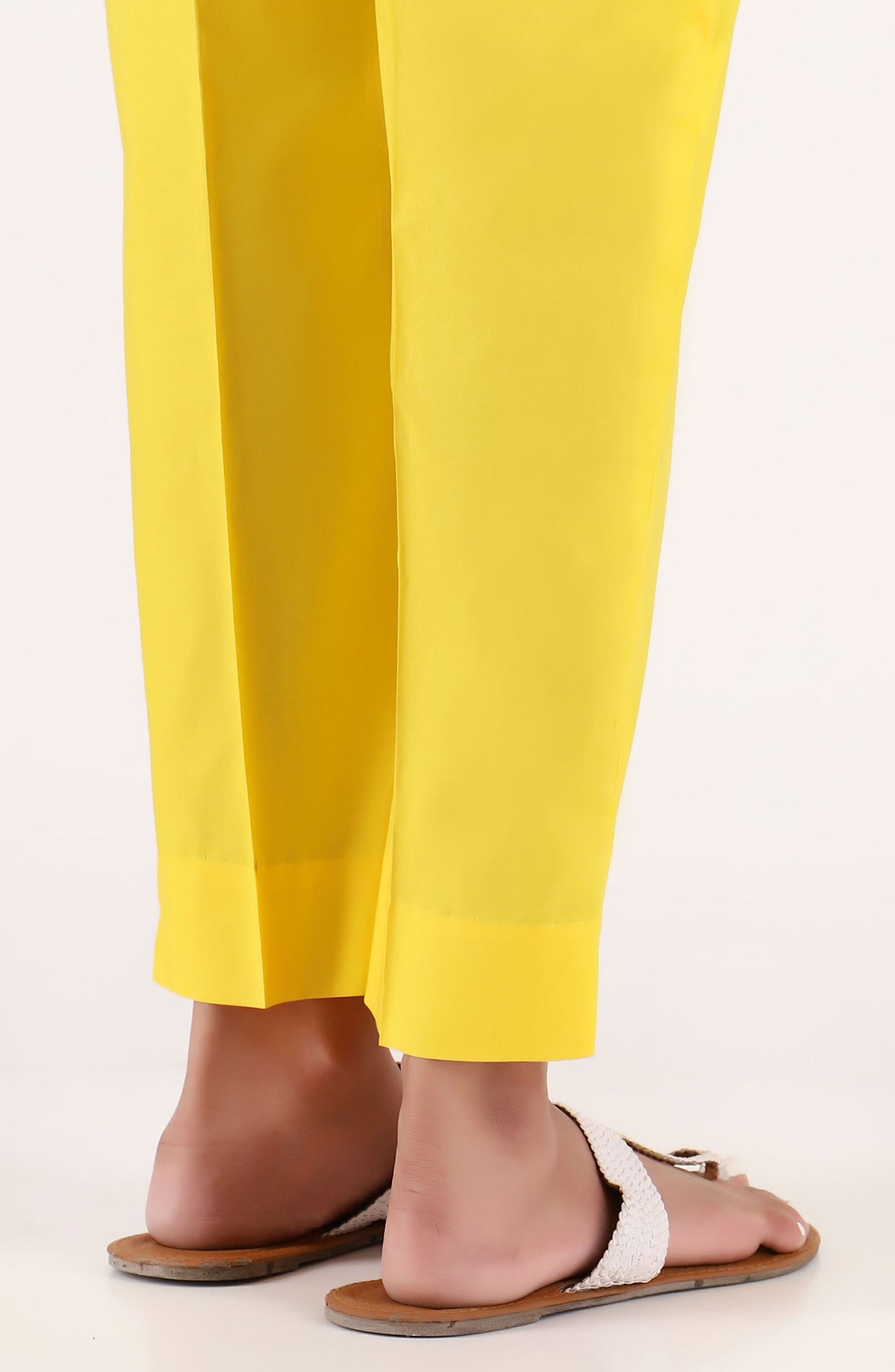 Stitched Basic Cambric Pants- Yellow