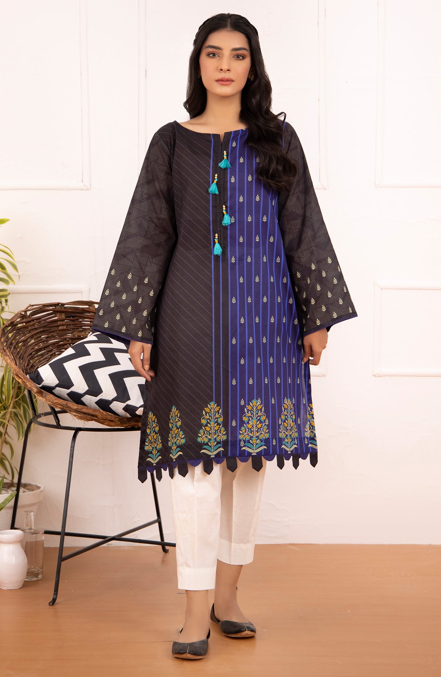 Unstitched 1 Piece Printed Lawn Shirt