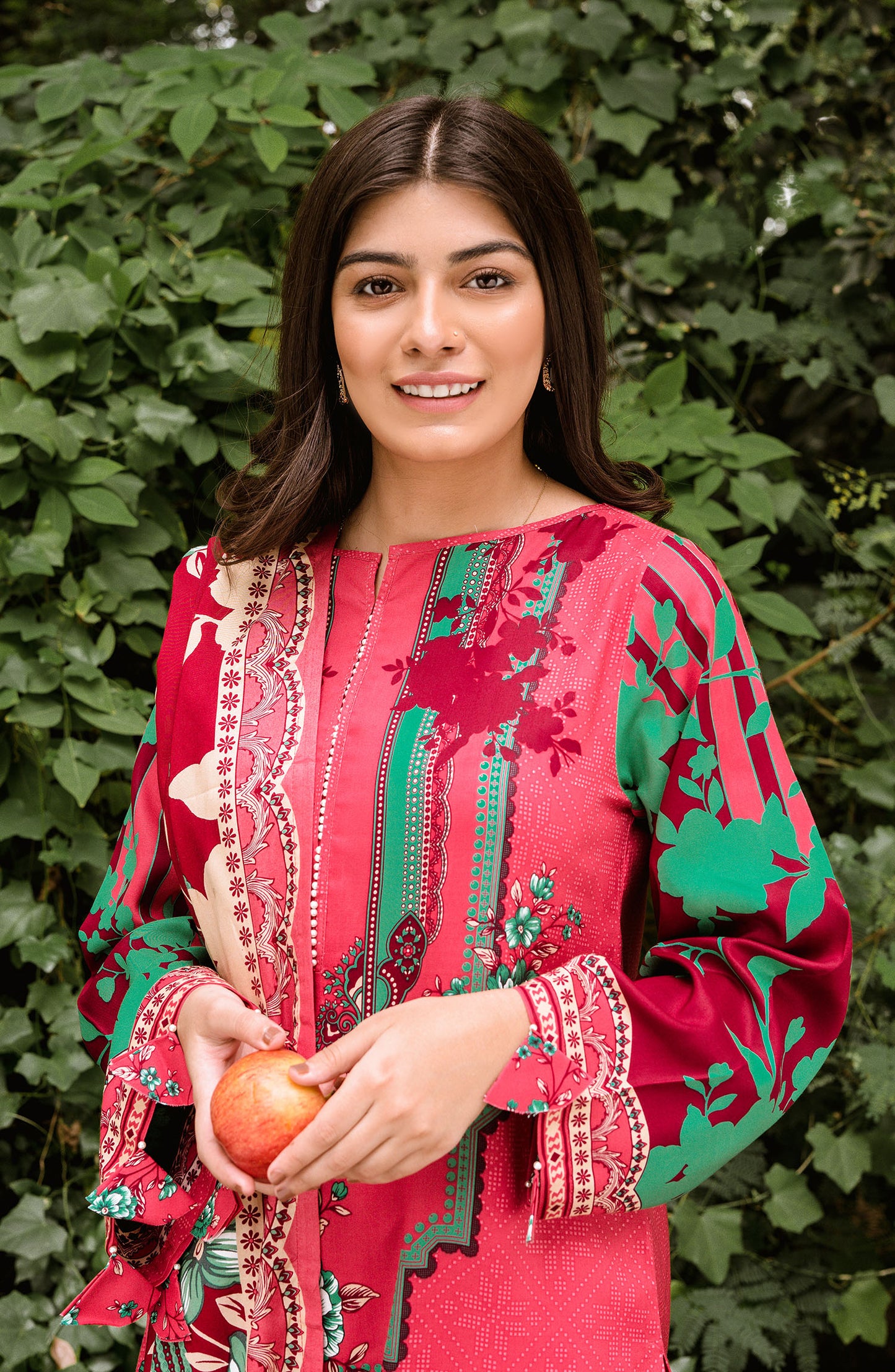 Unstitched 3 Piece Embroidered Linen Suit (OTL-20-205/B (ROSE PINK))