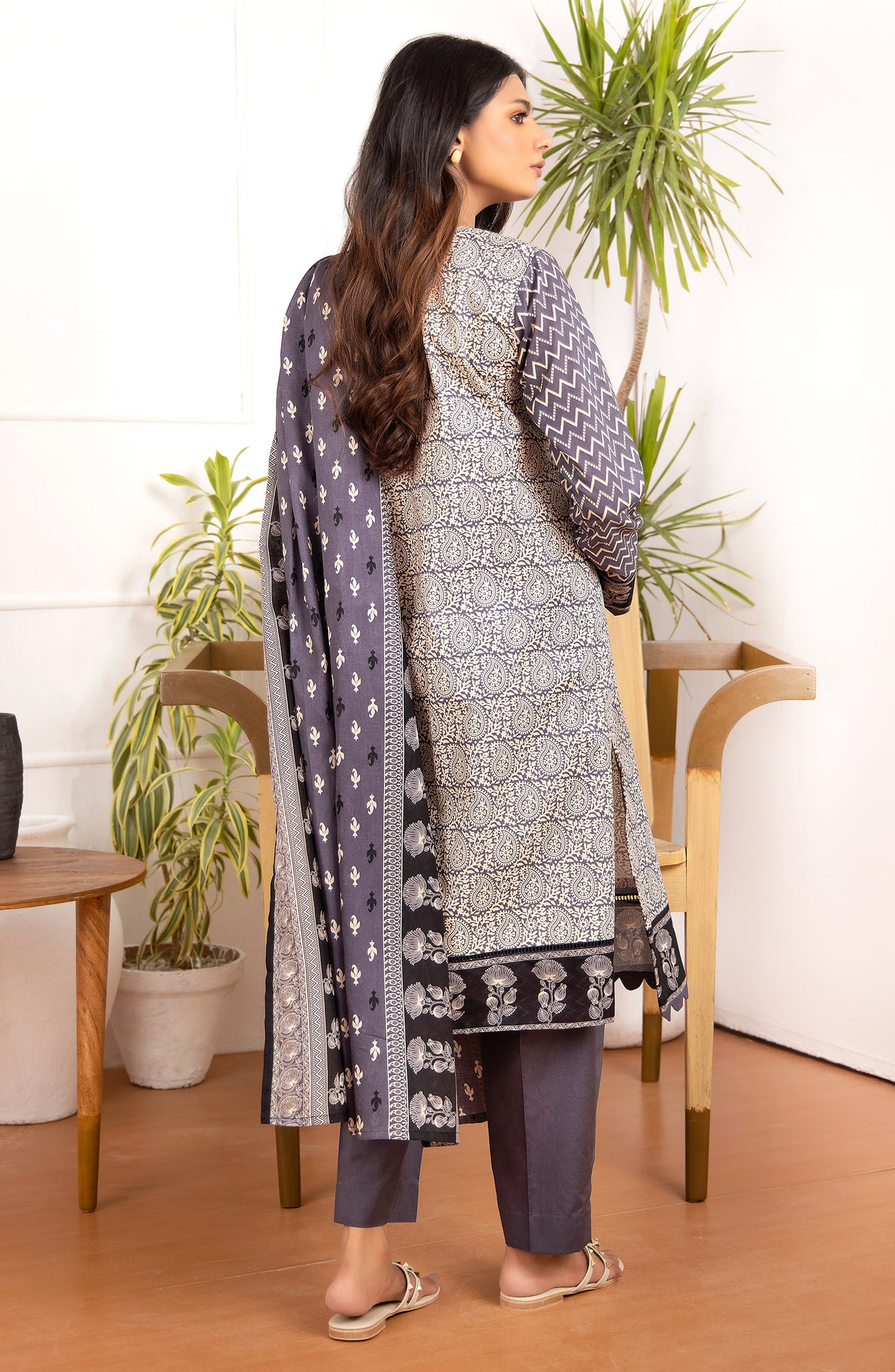 Unstitched 3 Piece Printed Lawn Suit