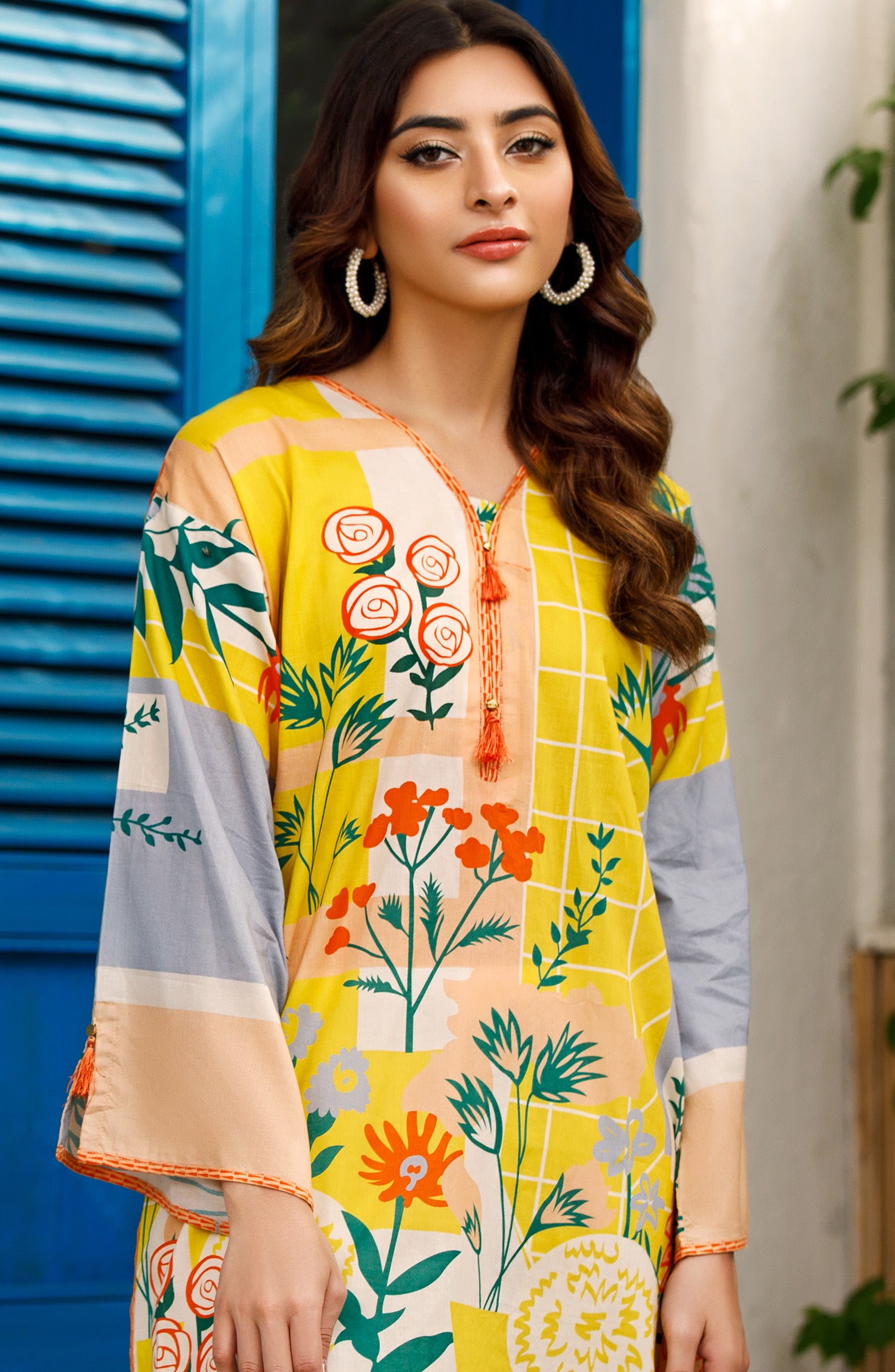 HCS-S-22-057/S YELLOW LAWN SCSHIRT READY TO WEAR SHIRT