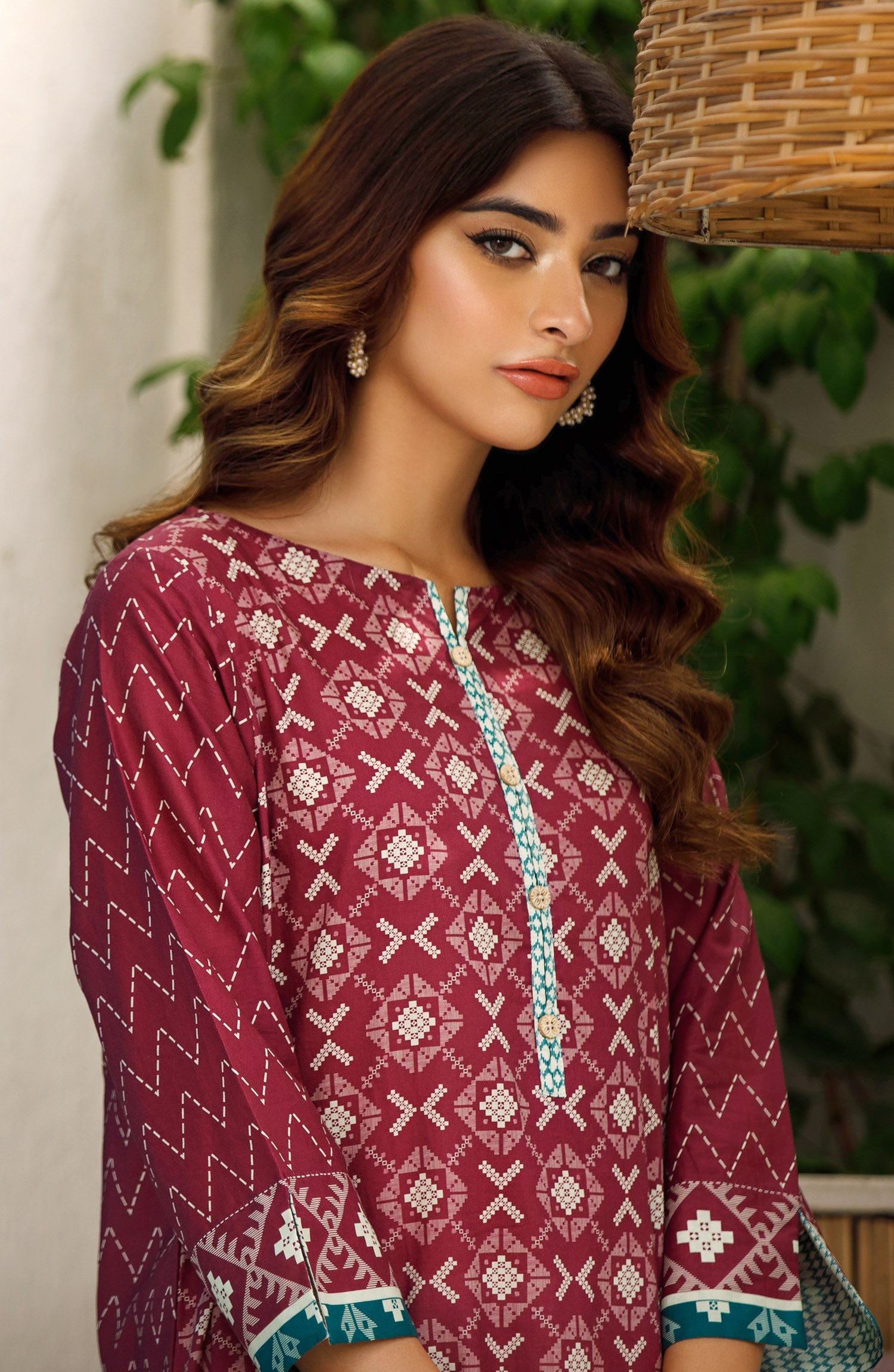 HCS-S-22-055/S MAROON LAWN SCSHIRT READY TO WEAR SHIRT