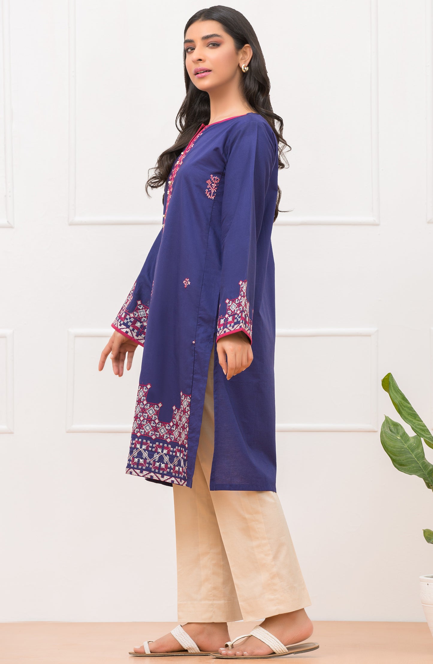 Stitched 1 Piece Embroidered Cambric Shirt