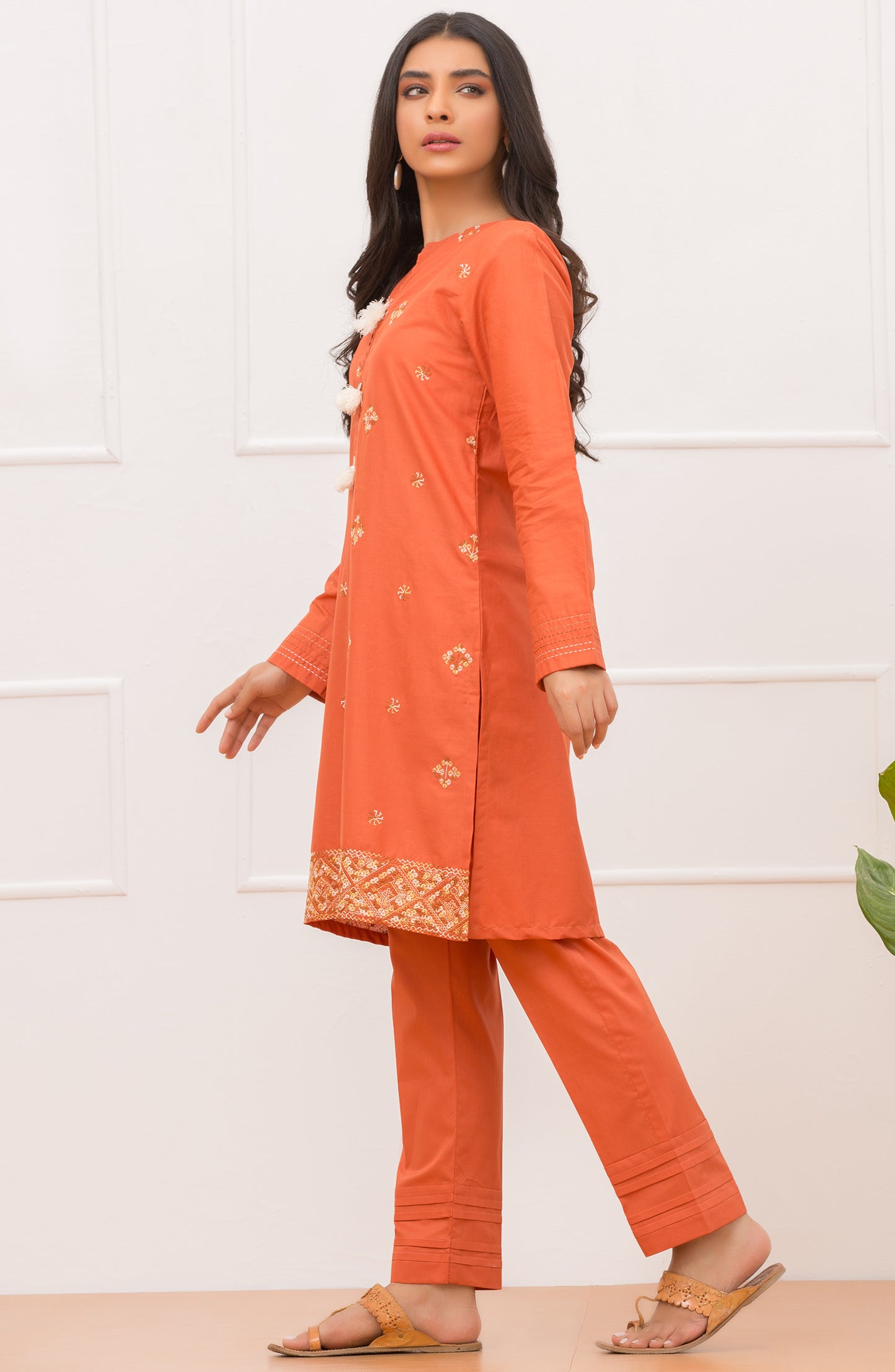 Stitched 2 Piece Embroidered Lawn Shirt Trouser