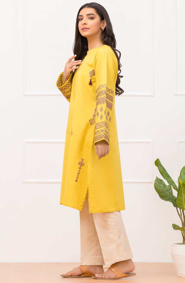 Stitched 1 Piece Embroidered Cambric  Shirt