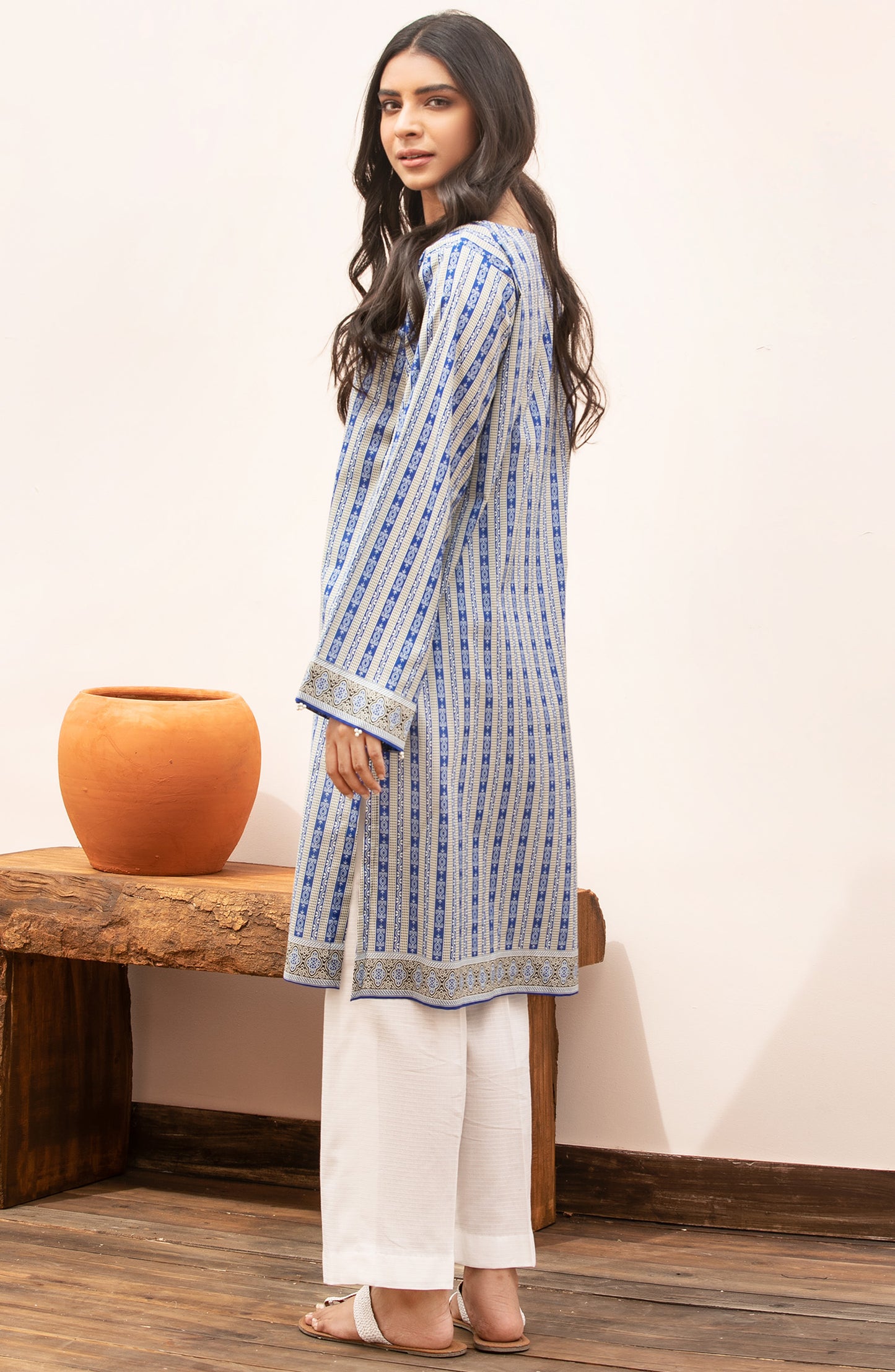 Stitched 1 Piece Printed Cambric Shirt