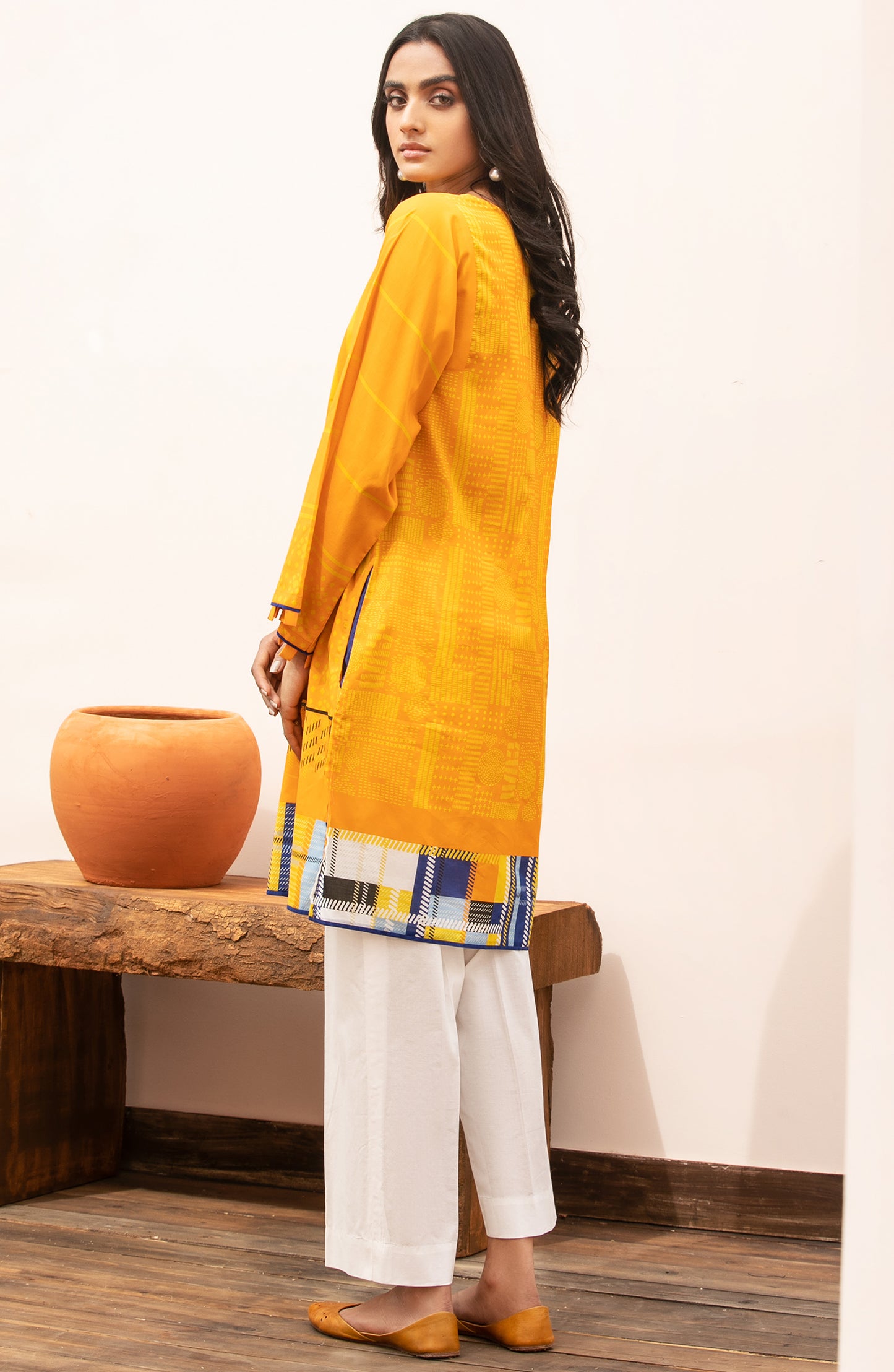 Stitched 1 Piece Printed Cambric Shirt