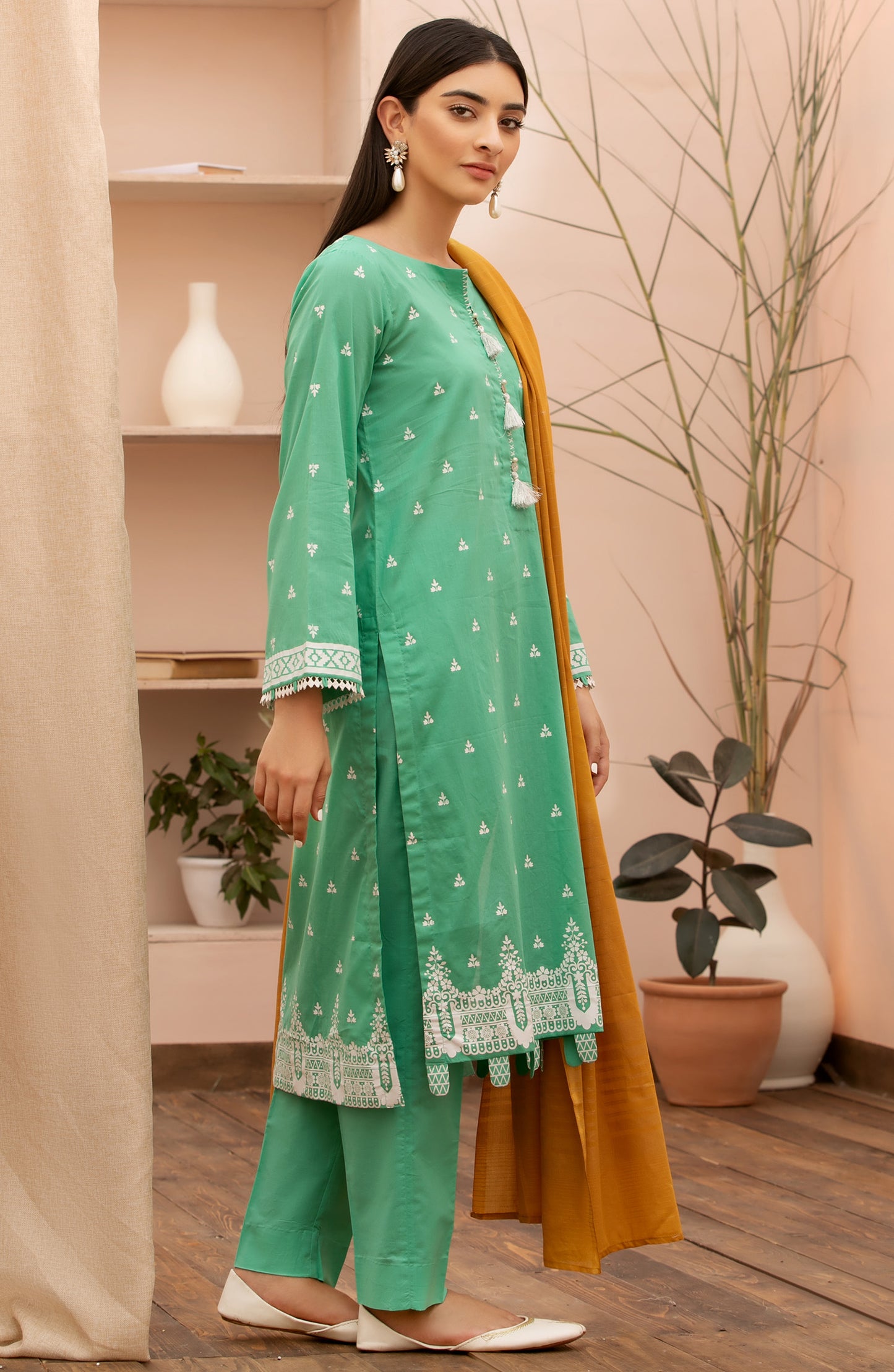 Unstitched 3 Piece Printed Lawn Suit