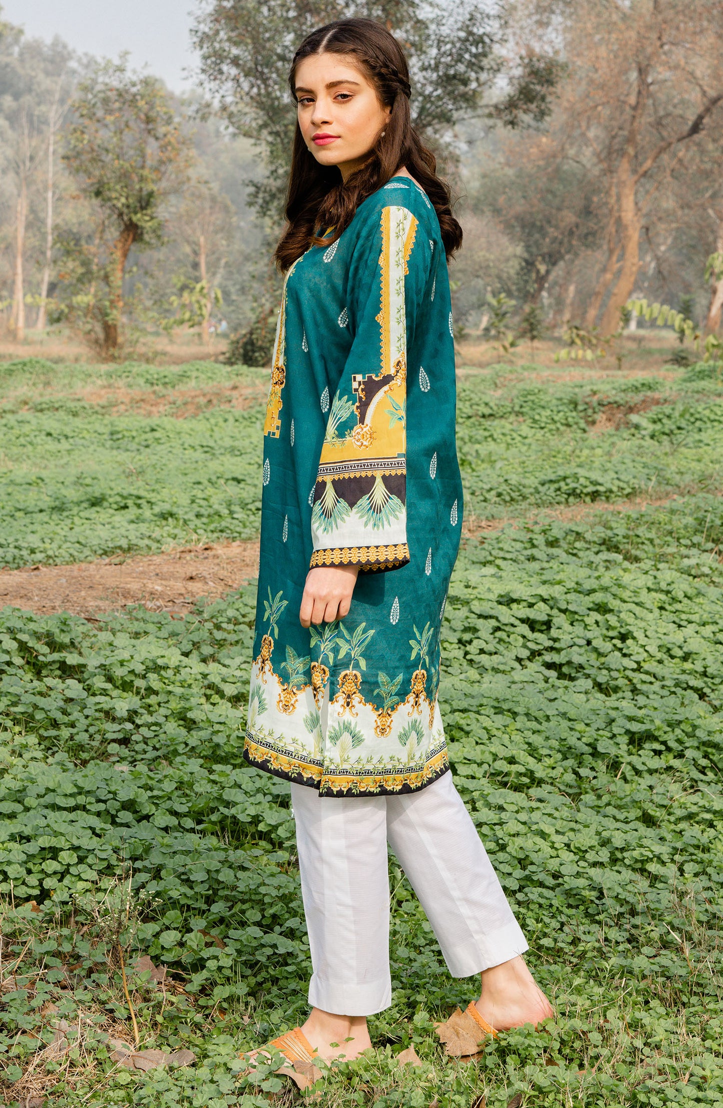 Stitched 1 Piece Plain Jacquard Shirt