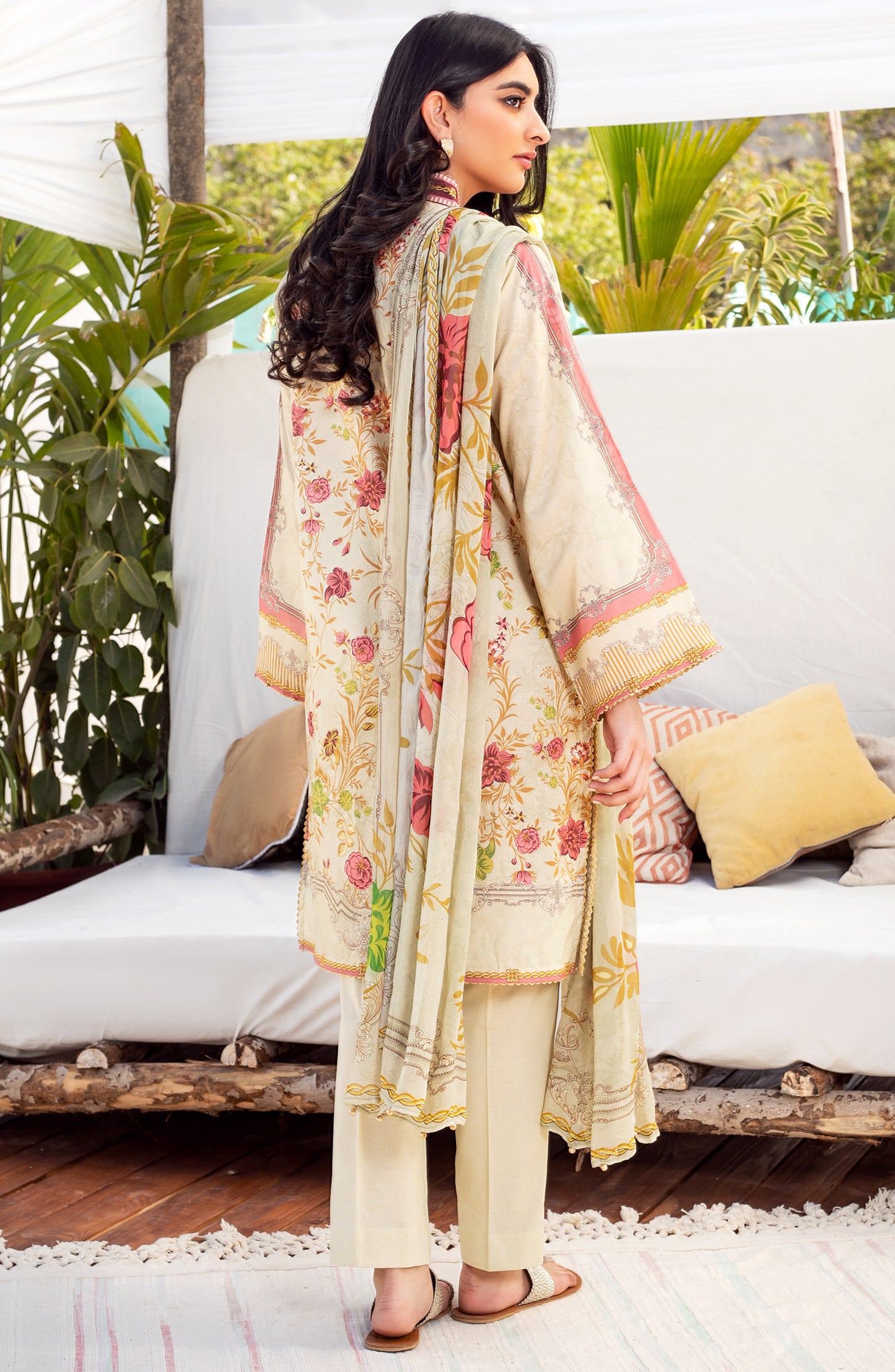 Unstitched 3 Piece Embroidered Lawn Suit