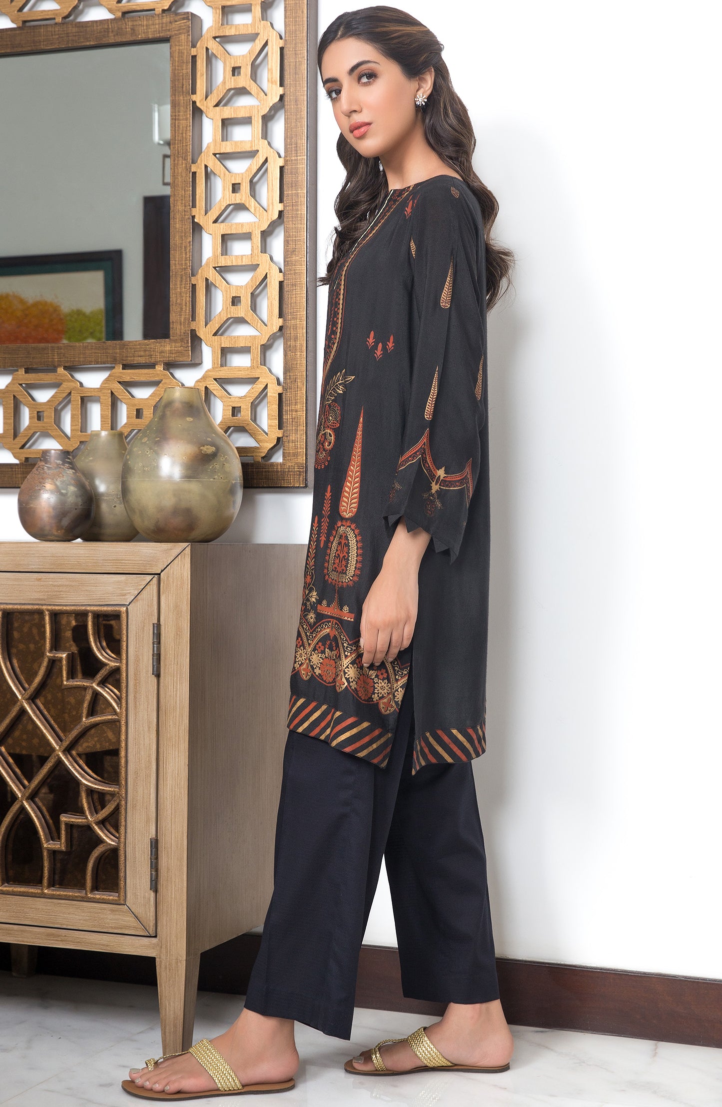 Stitched 1 Piece Paste Printed Cotton Net Shirt