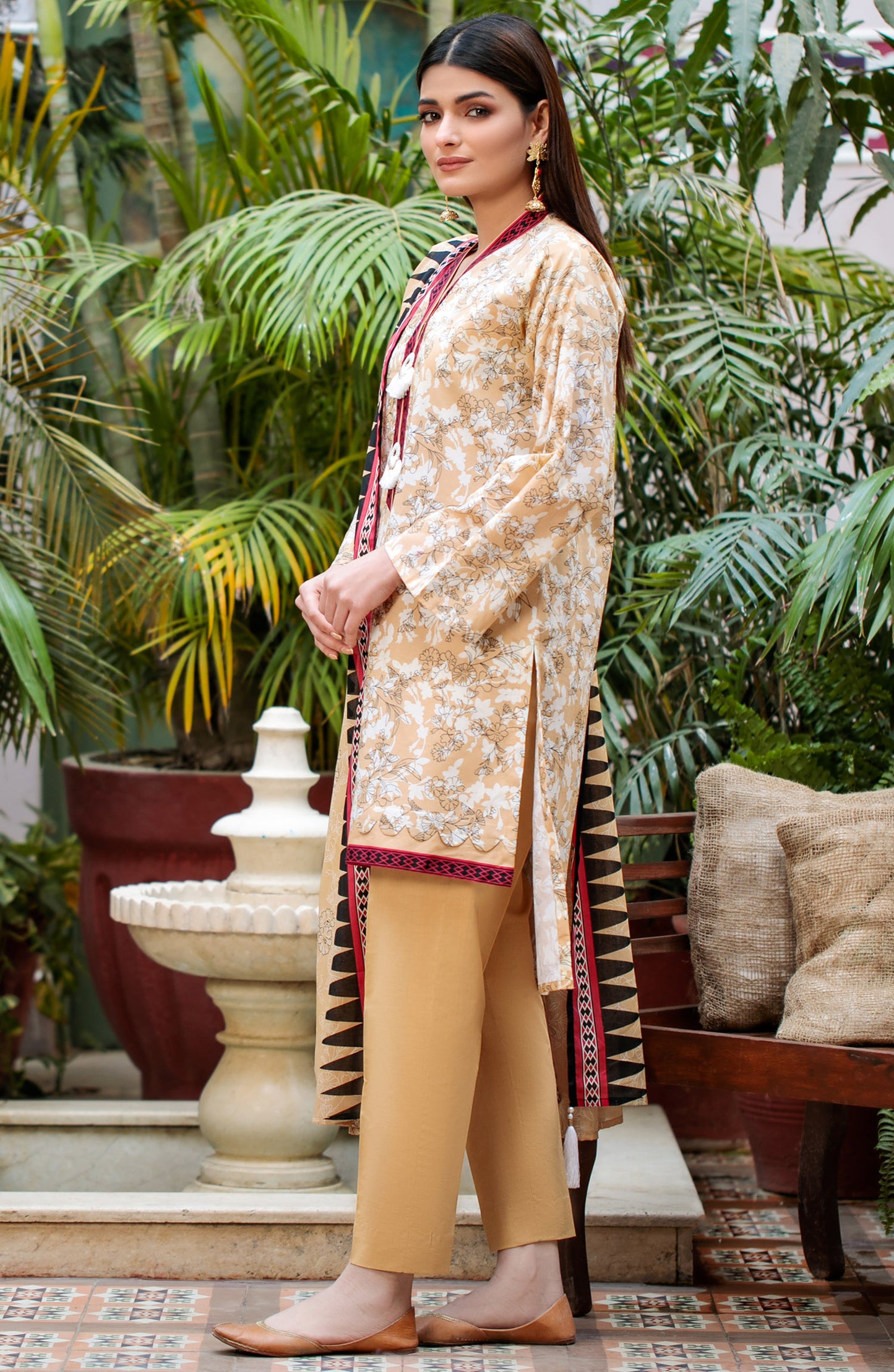 Unstitched 3 Piece Printed Lawn Suit