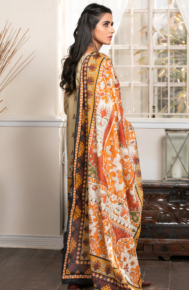 Unstitched 2 Piece Printed Lawn Shirt Dupatta