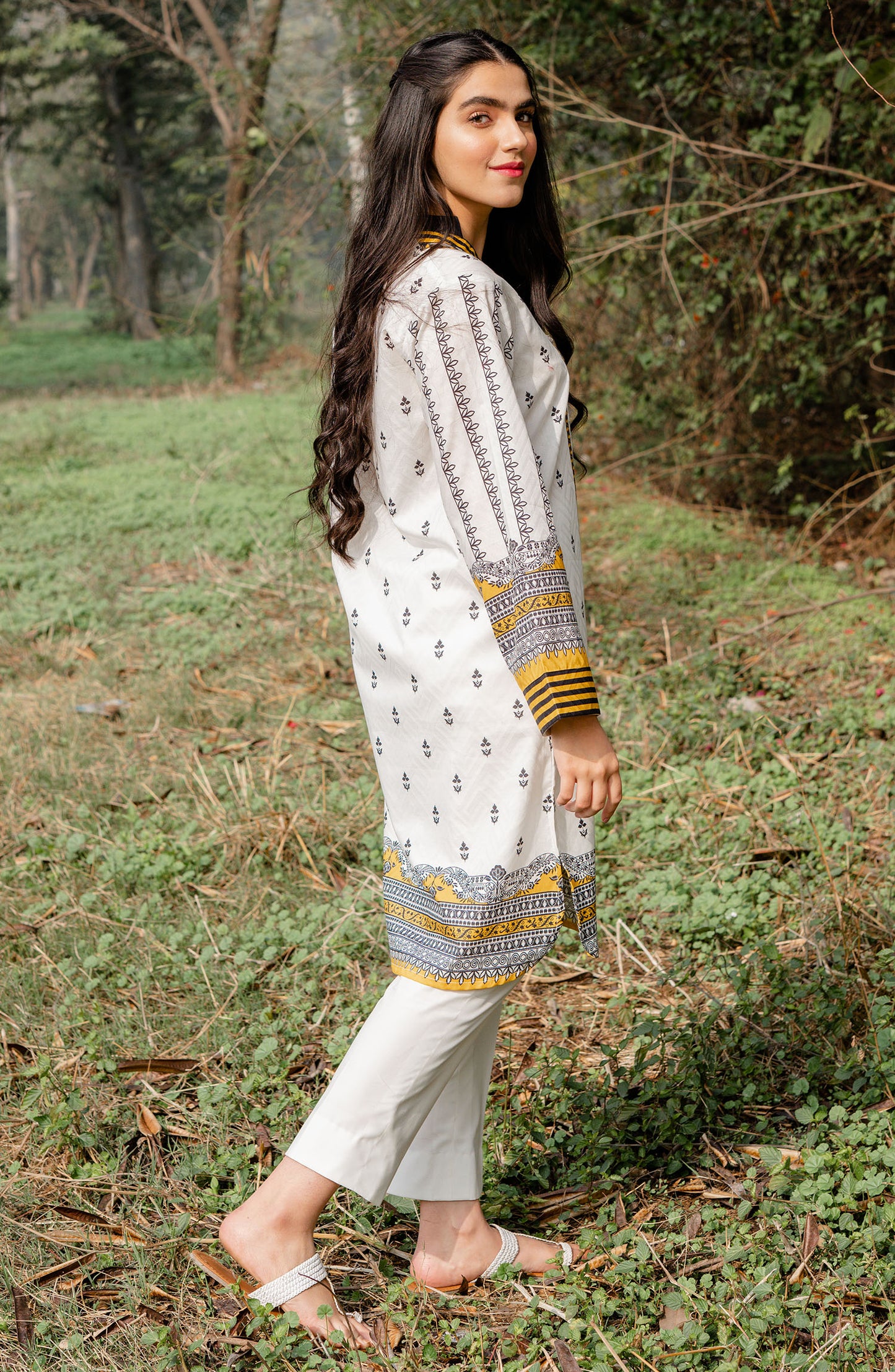 Stitched 1 Piece Plain Jacquard Shirt