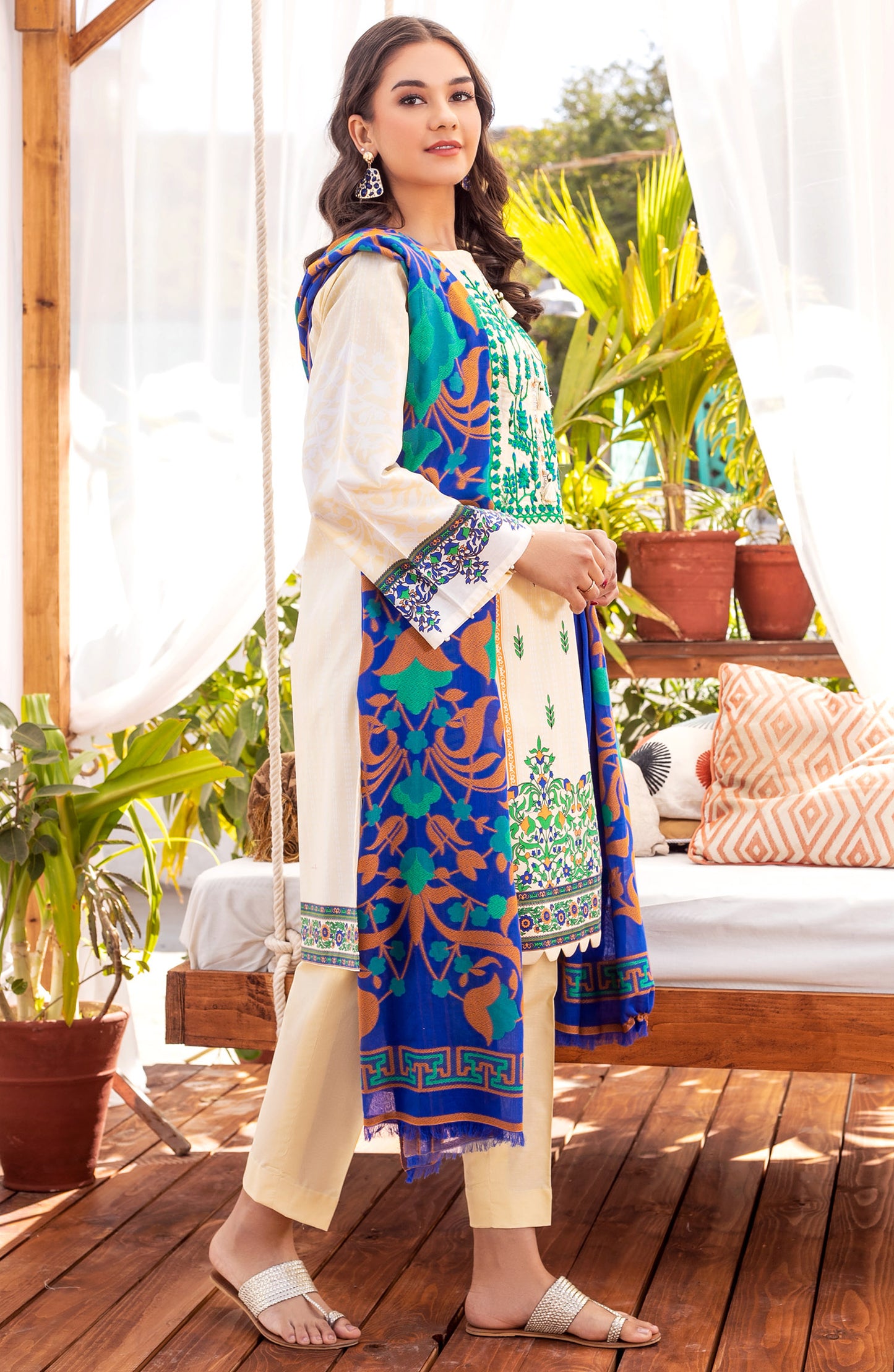 Unstitched 3 Piece Embroidered Lawn Suit