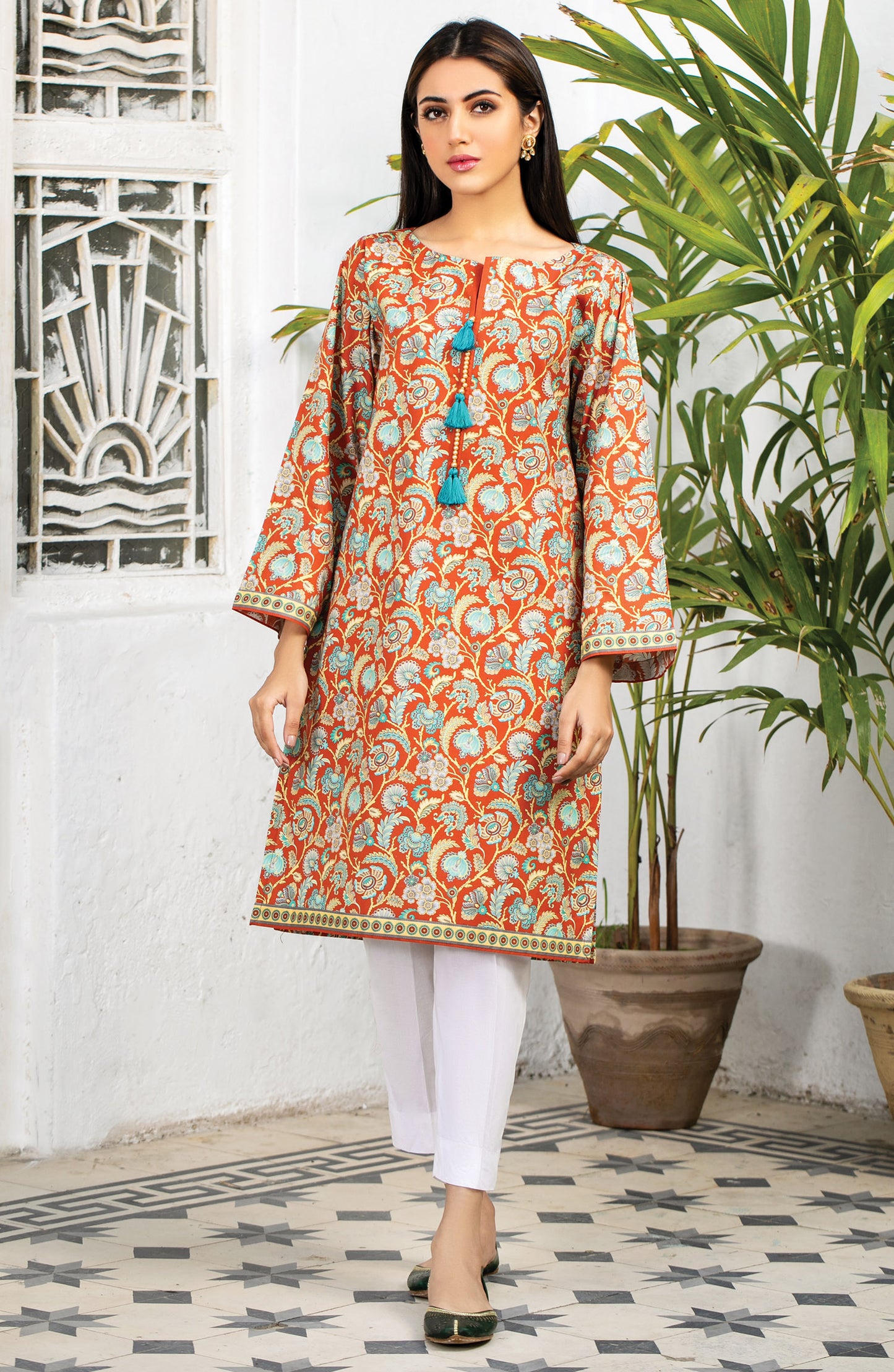 Unstitched 1 Piece Printed Lawn Shirt